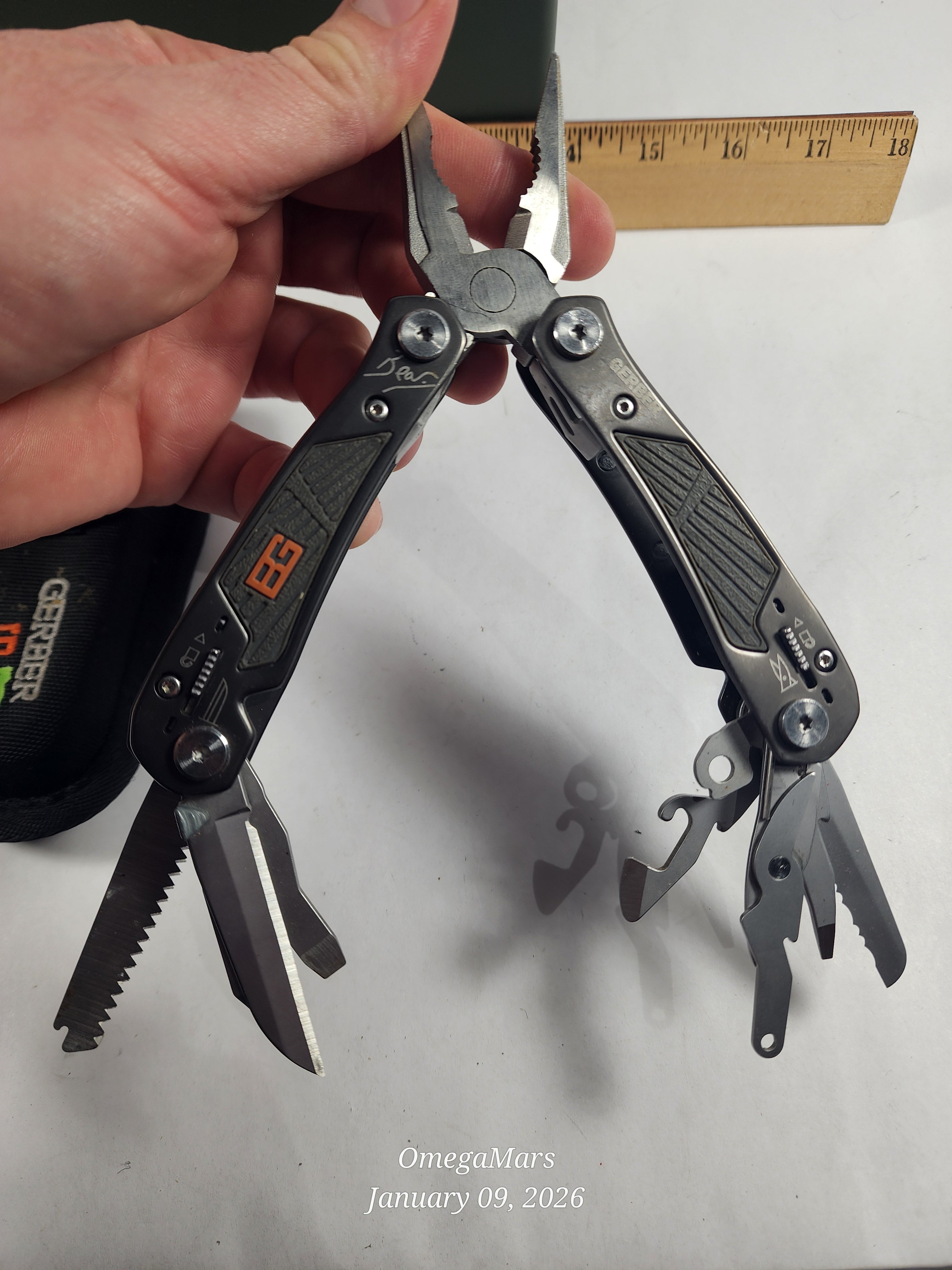 Gerber Bear Grylls Ultimate Gray Stainless Steel Multi-Tool Pliers 12 Tool