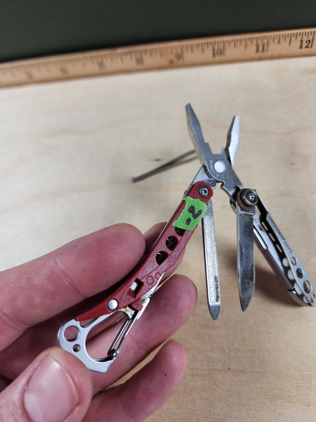 Leatherman Style PS #-2 Customized, scissors replaced with knife, dirty/light rust