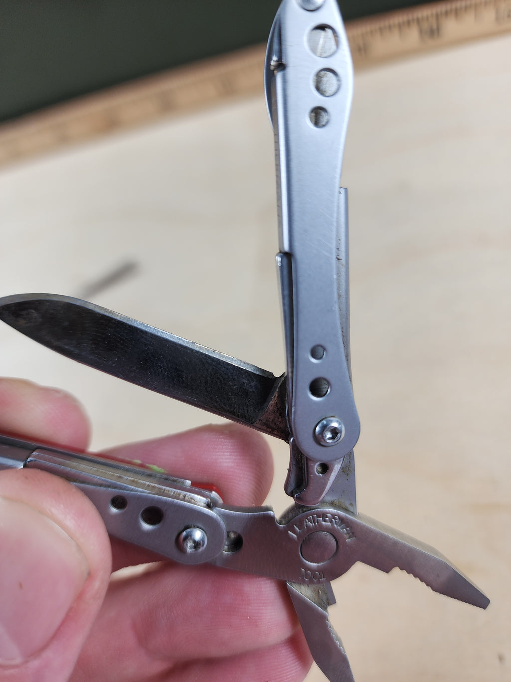 Leatherman Style PS #-2 Customized, scissors replaced with knife, dirty/light rust