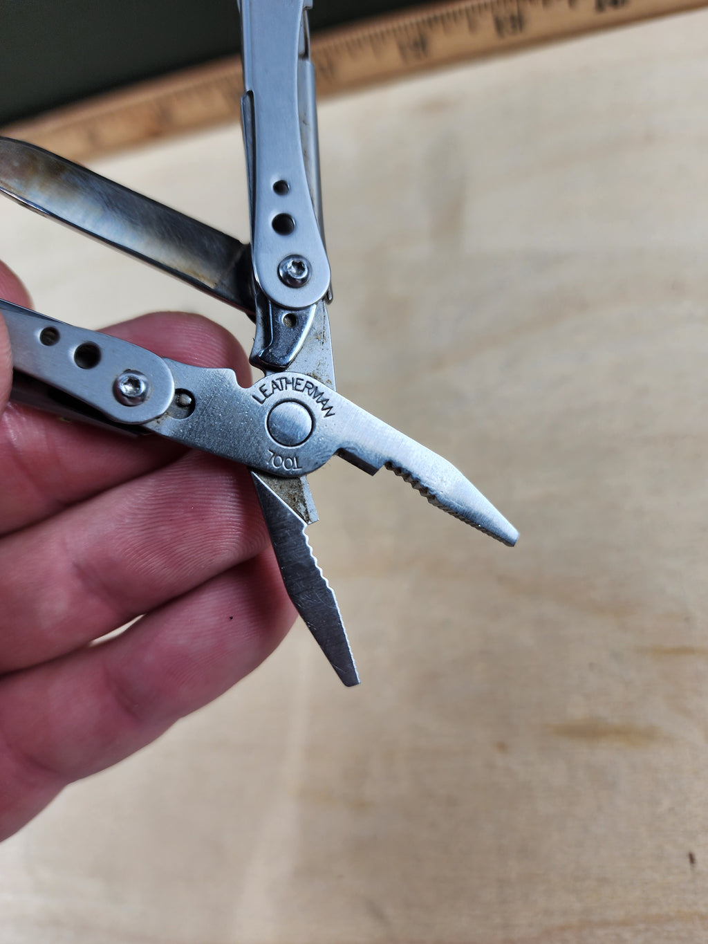 Leatherman Style PS #-2 Customized, scissors replaced with knife, dirty/light rust