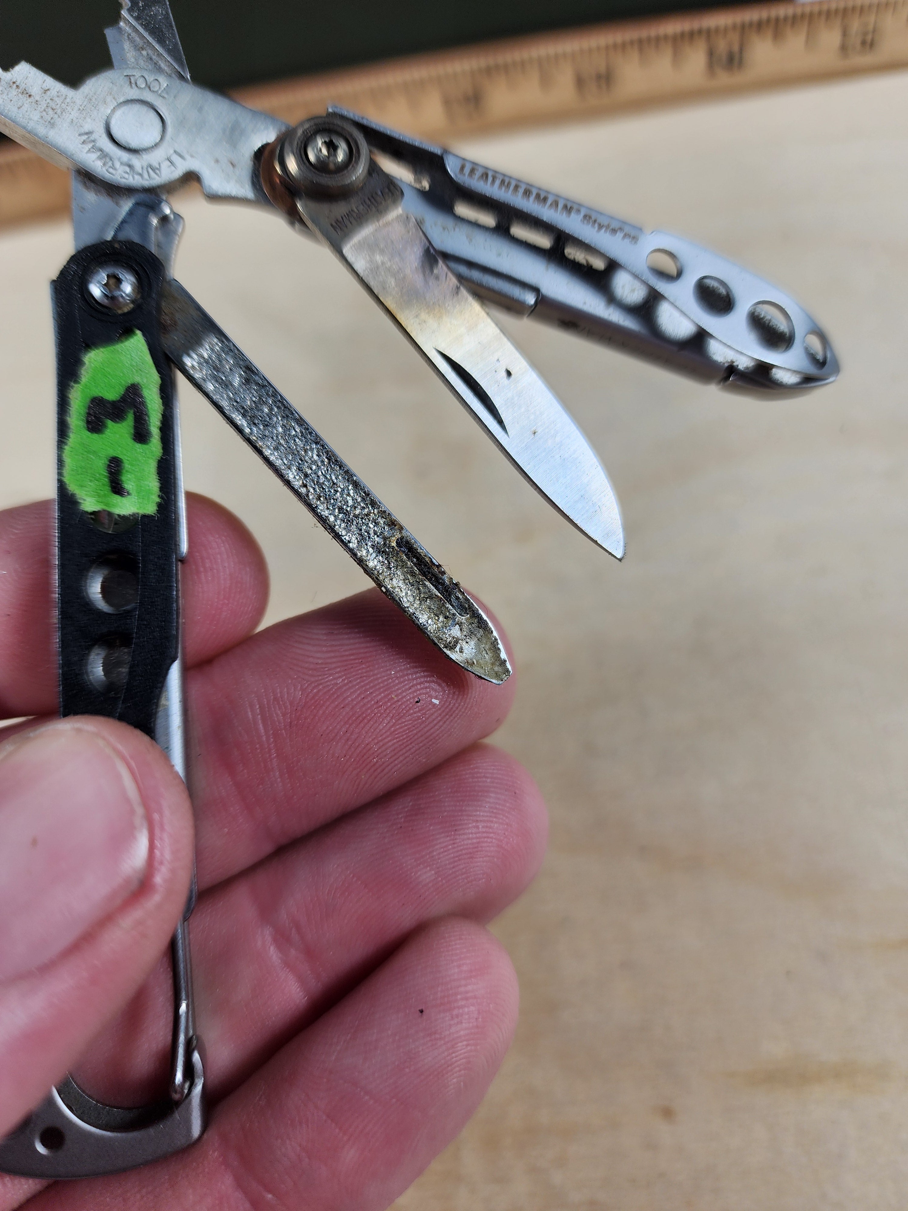 Leatherman Style PS #-3 Customized scissors replace with knife, dirty