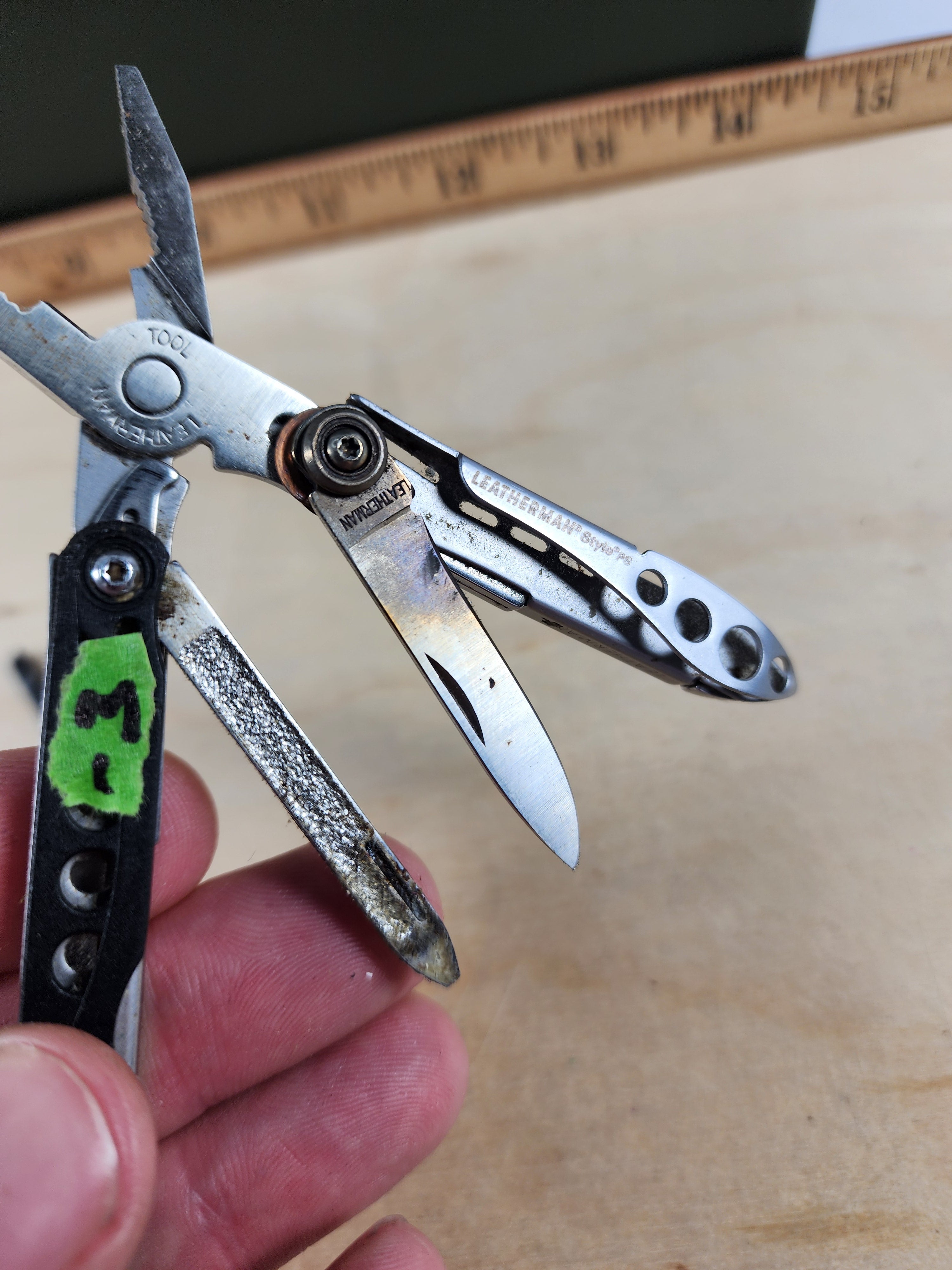 Leatherman Style PS #-3 Customized scissors replace with knife, dirty