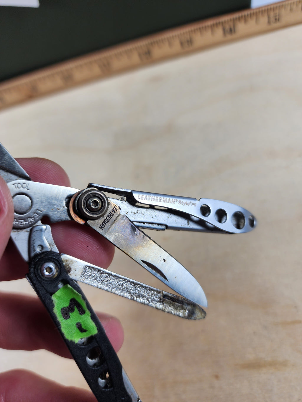 Leatherman Style PS #-3 Customized scissors replace with knife, dirty