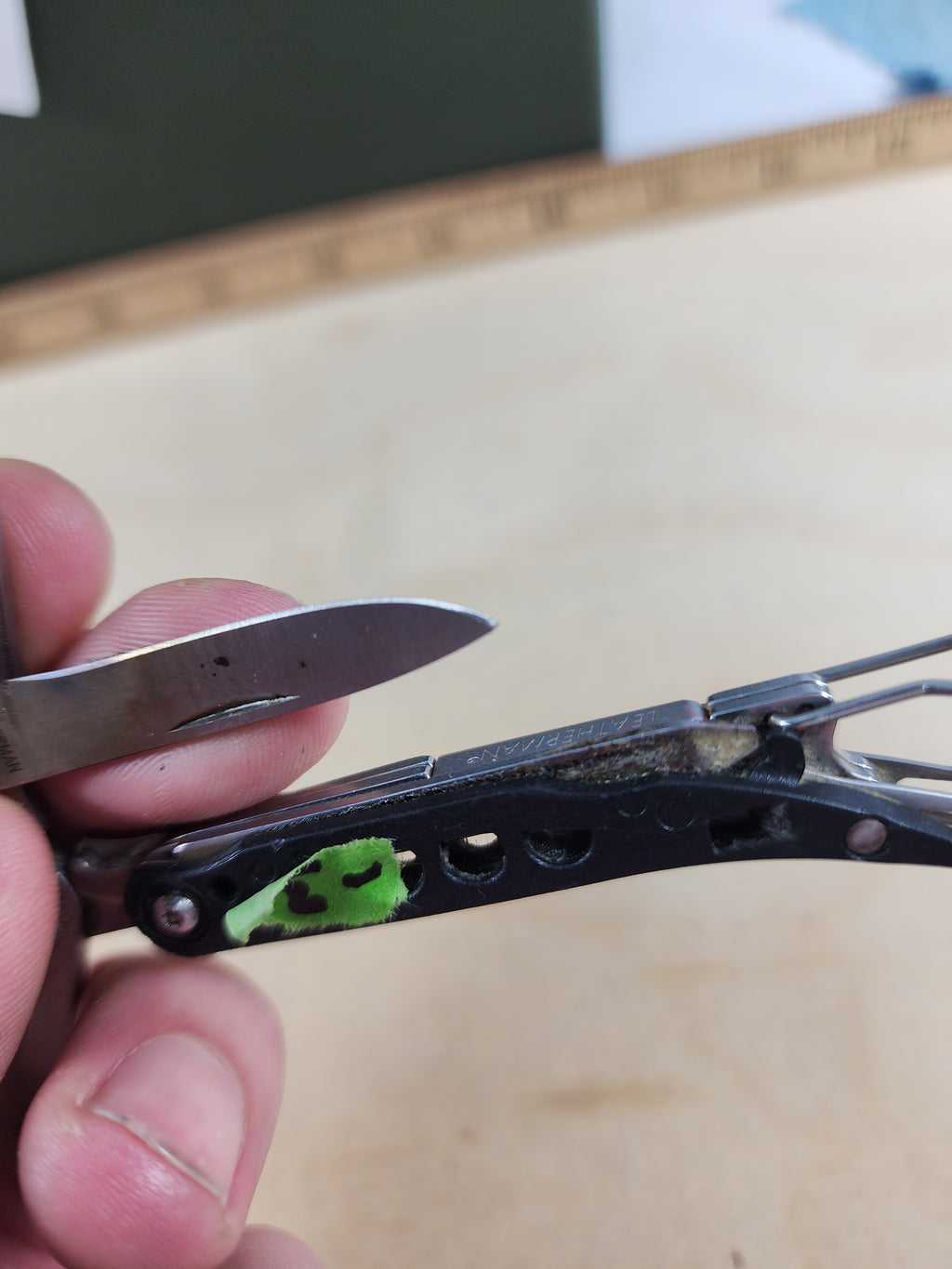 Leatherman Style PS #-3 Customized scissors replace with knife, dirty