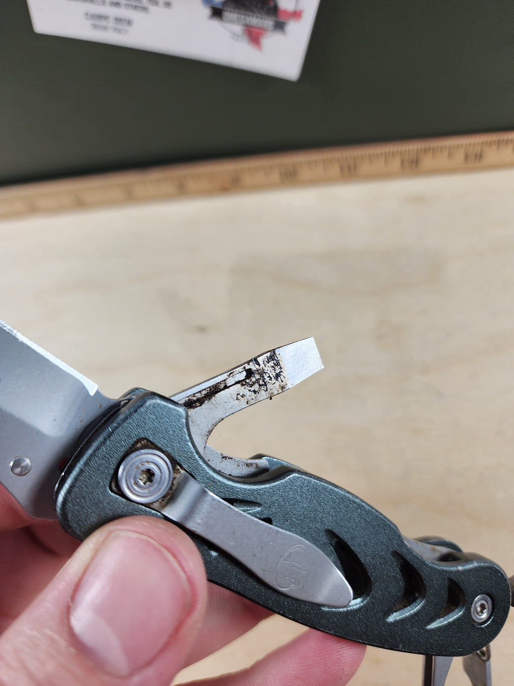 Leatherman C308 #-28 Light usage, Dirty, appears resharpened, limited edition