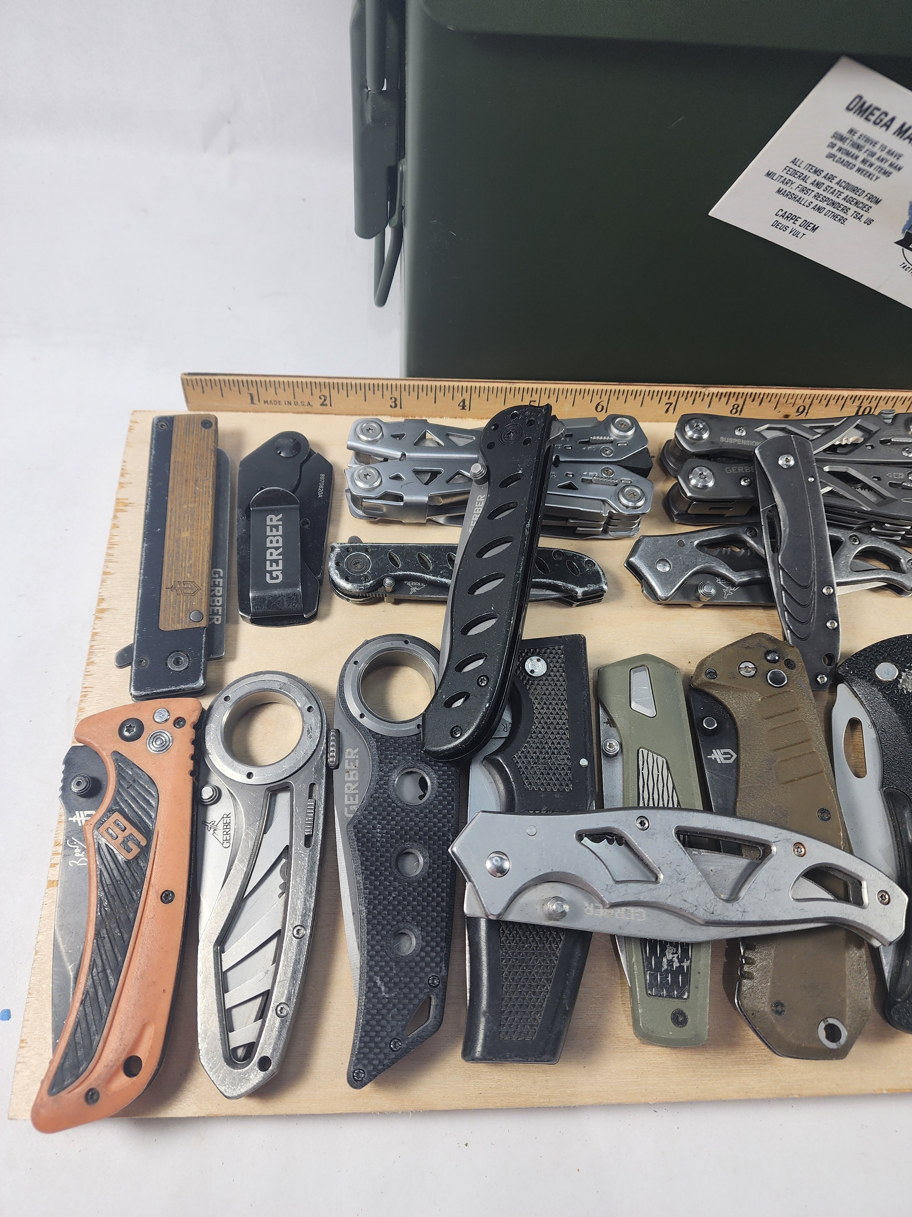Gerber Mystery Box of 4 - 4.5 lbs, random multi tools and knives.
