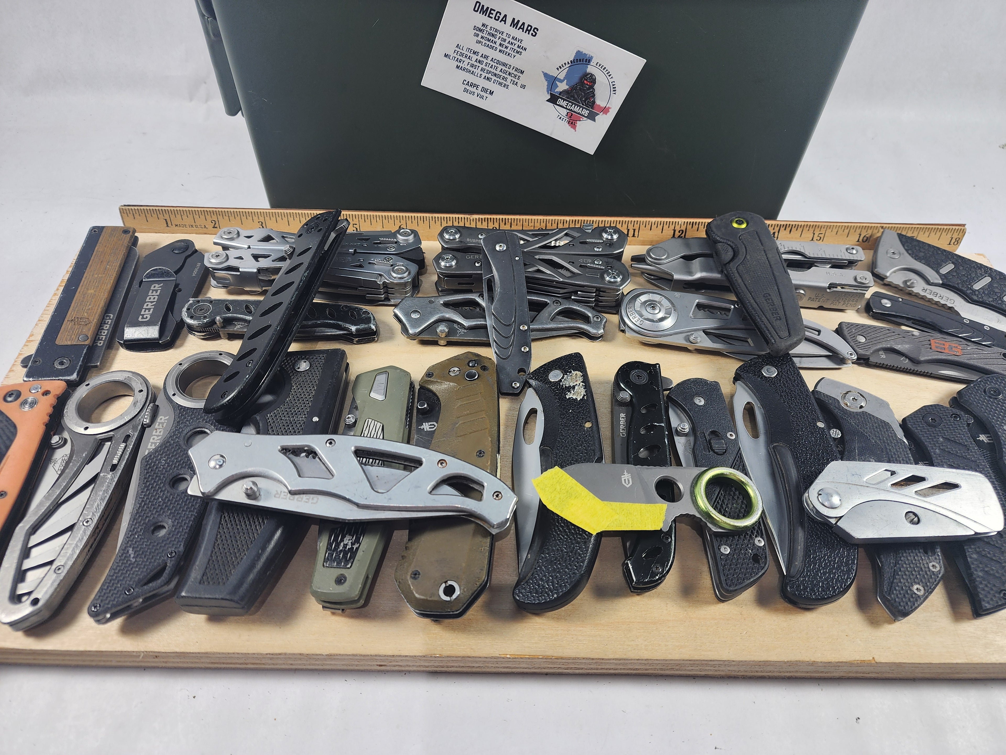 Gerber Mystery Box of 4 - 4.5 lbs, random multi tools and knives.