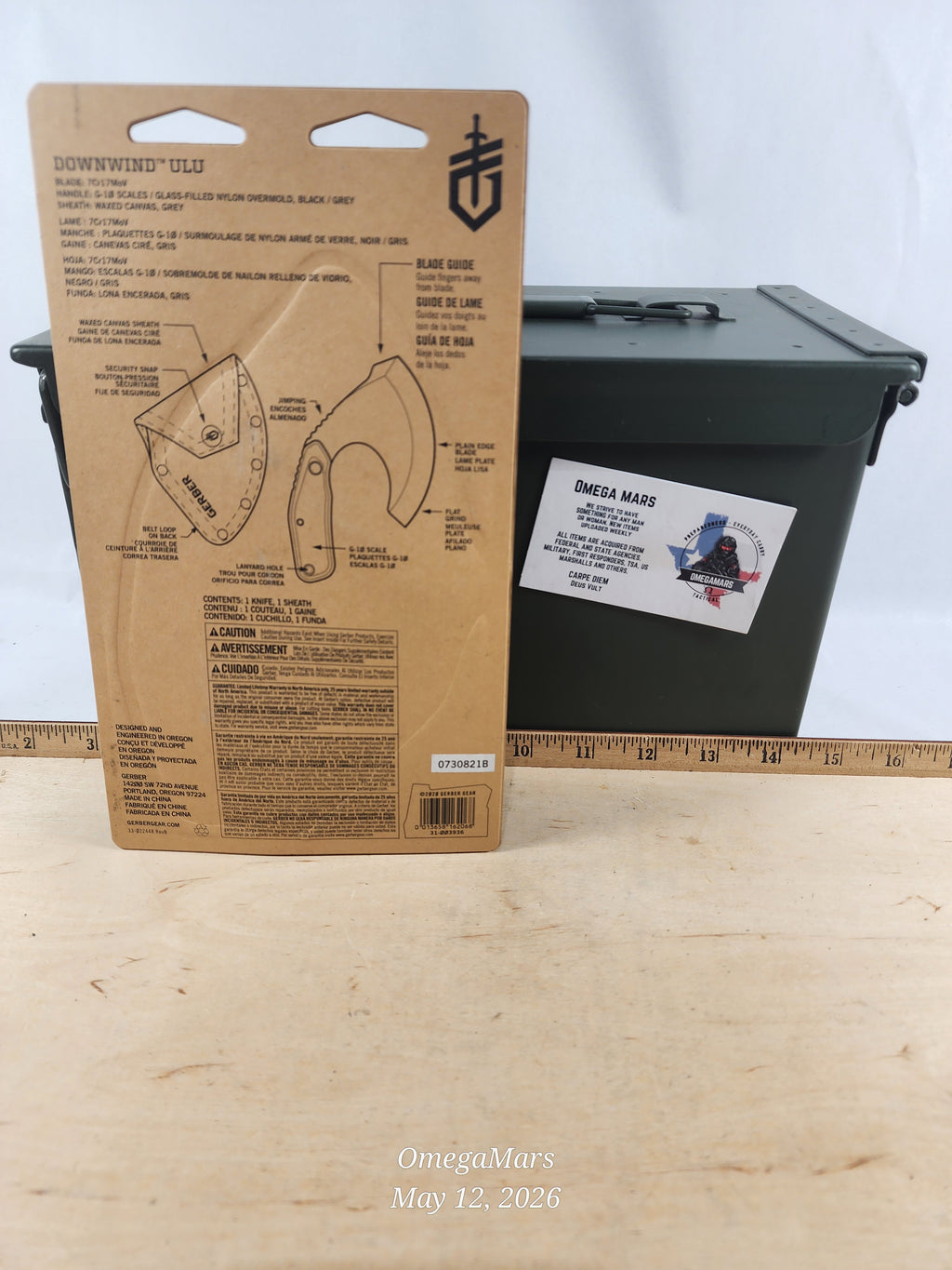 Gerber Downwind Ulu Green G1824 Brand New