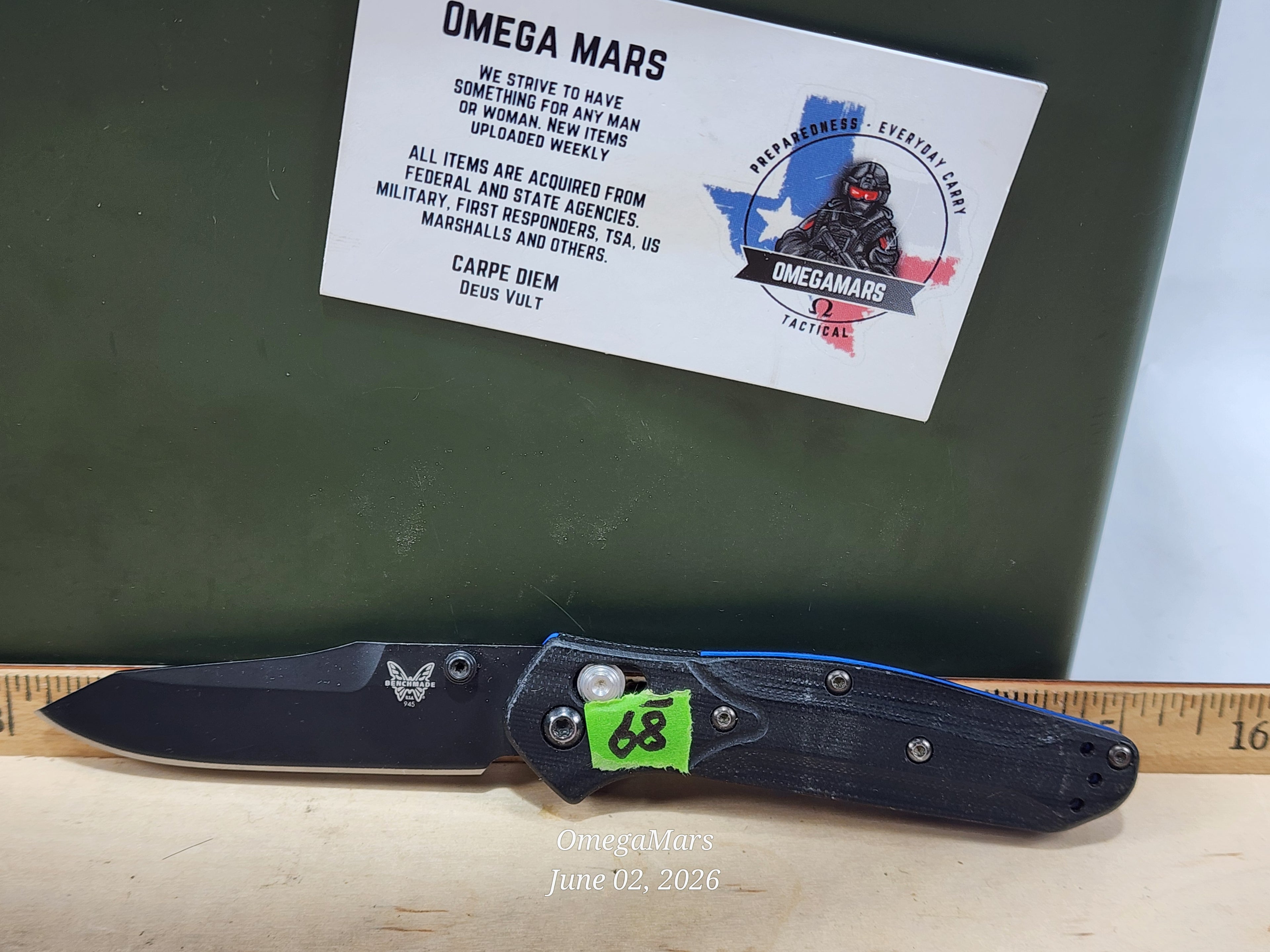 BENCHMADE 945BK-1 Mini Osborne - Light Usage - #89Gr
