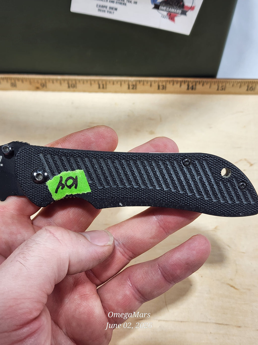 BENCHMADE Nitrous Stryker Black Coated Combo Edge 3.7" D2 - BM912SBKD2 -#104Gr