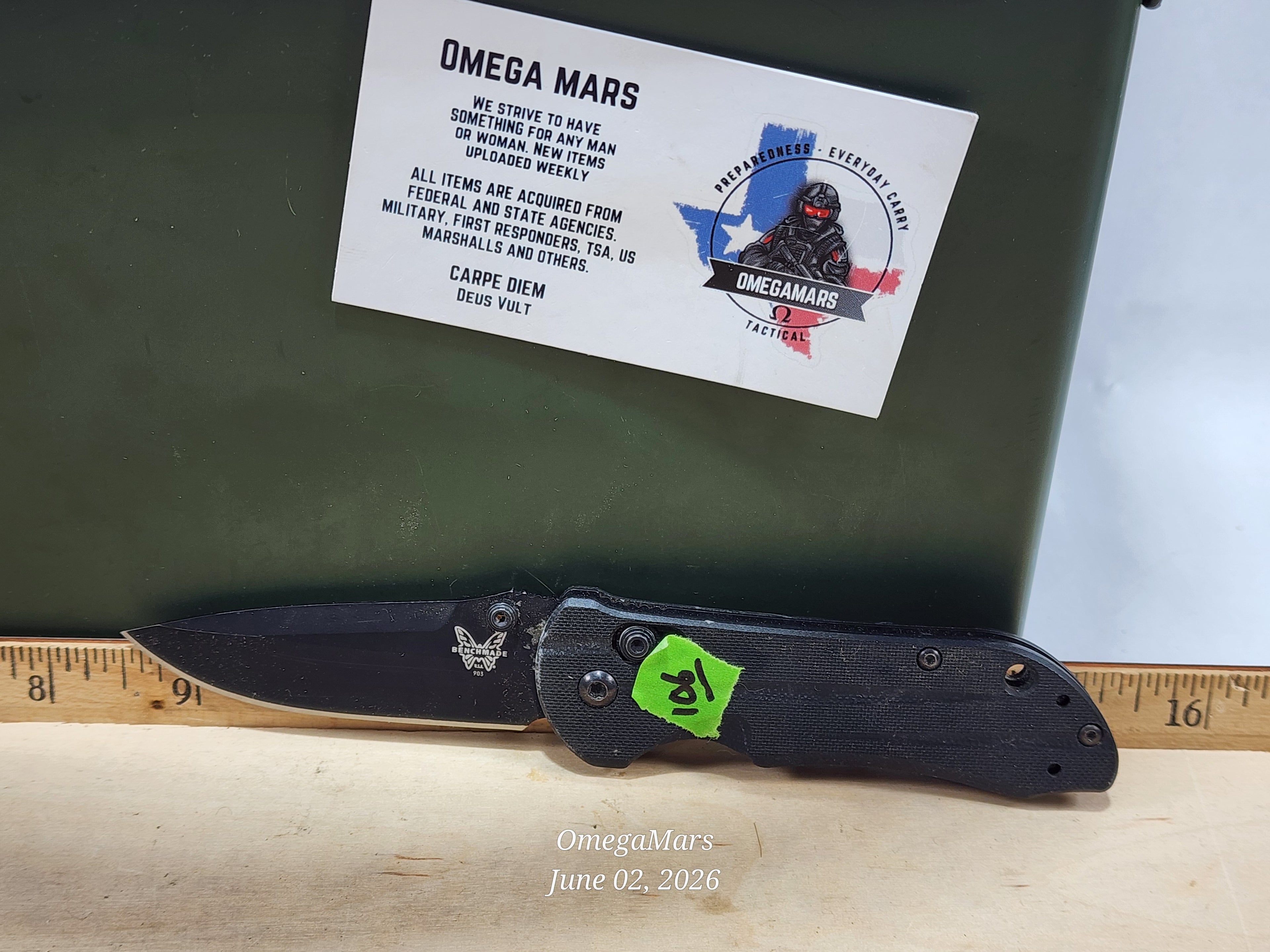 BENCHMADE 903 Mini-AXIS Stryker Folding Pocket Knife 2.94" 154CM - Light Usage #106Gr