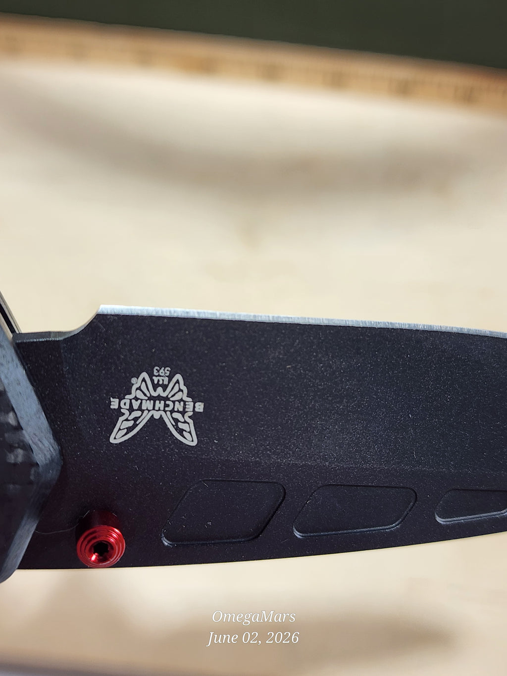 BENCHMADE PSK™ | Carbon Fiber & Black G10 - Light Usage - #107Gr