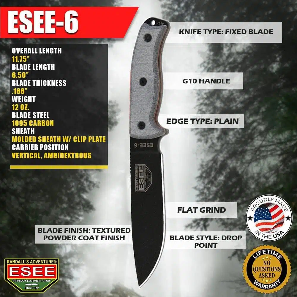 ESEE Model 6 Plain Edge - ES6POD  - BRAND NEW