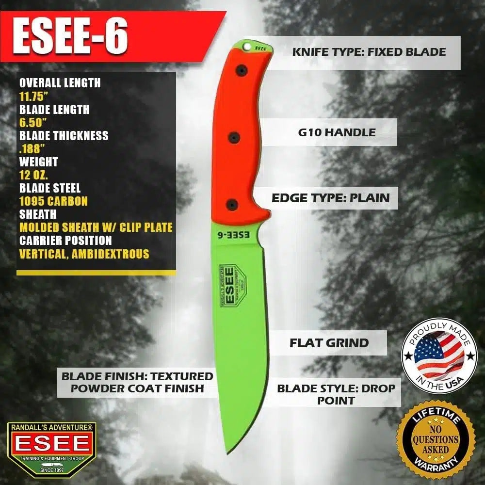 ESEE Model 6 Plain Edge - ES6PVG  - BRAND NEW
