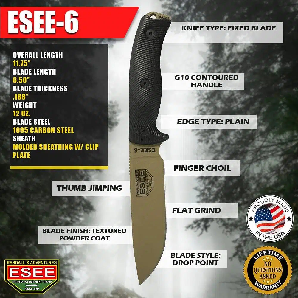 ESEE Model 6 Fixed Blade DE - ES6PDE001 - BRAND NEW