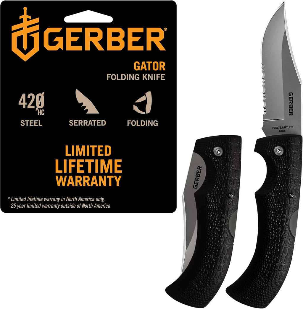 Gerber Gator Clip Point - Serrated Edge - Light Usage - Brand New