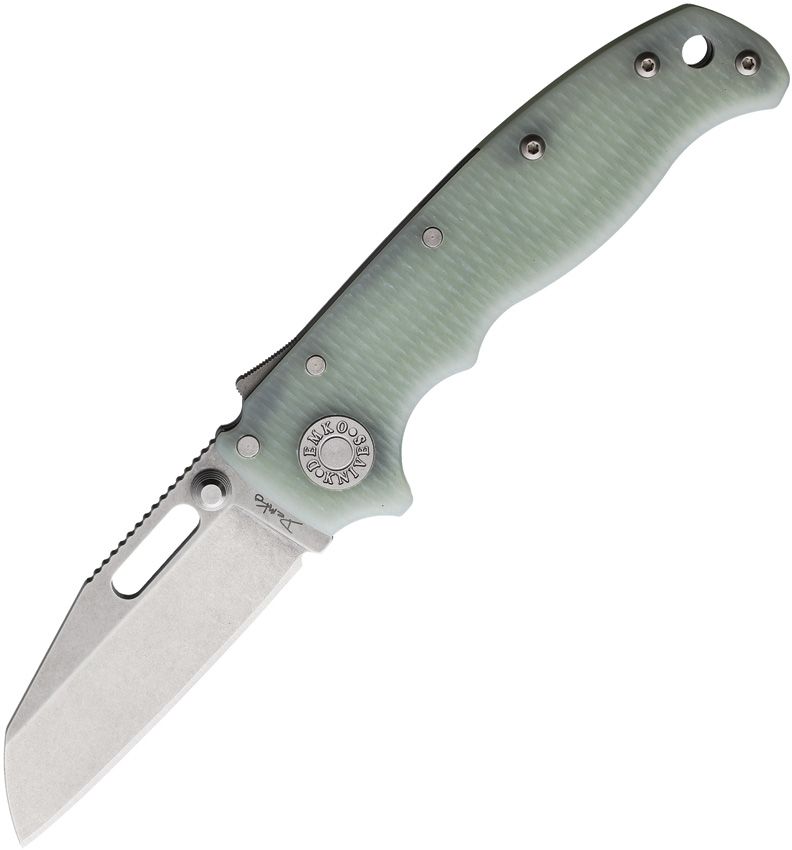 Demko AD 20.5 Shark Lock CPM-S35VN Shark Foot Jade G10 Handles - BNIB - READ