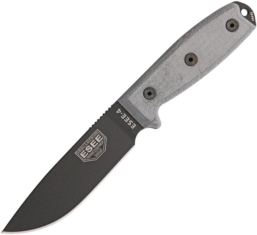 ESEE Model 4 Carbon Steel Plain - ES4PB - Brand New