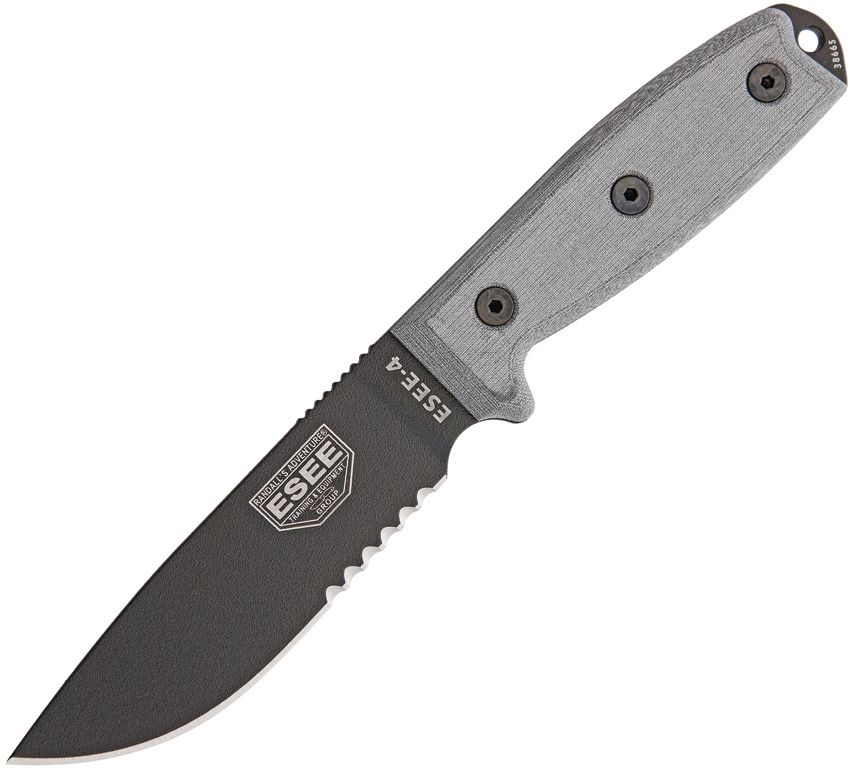 ESEE Model 4 Stainless Serrated - ES4SMBB - Brand New