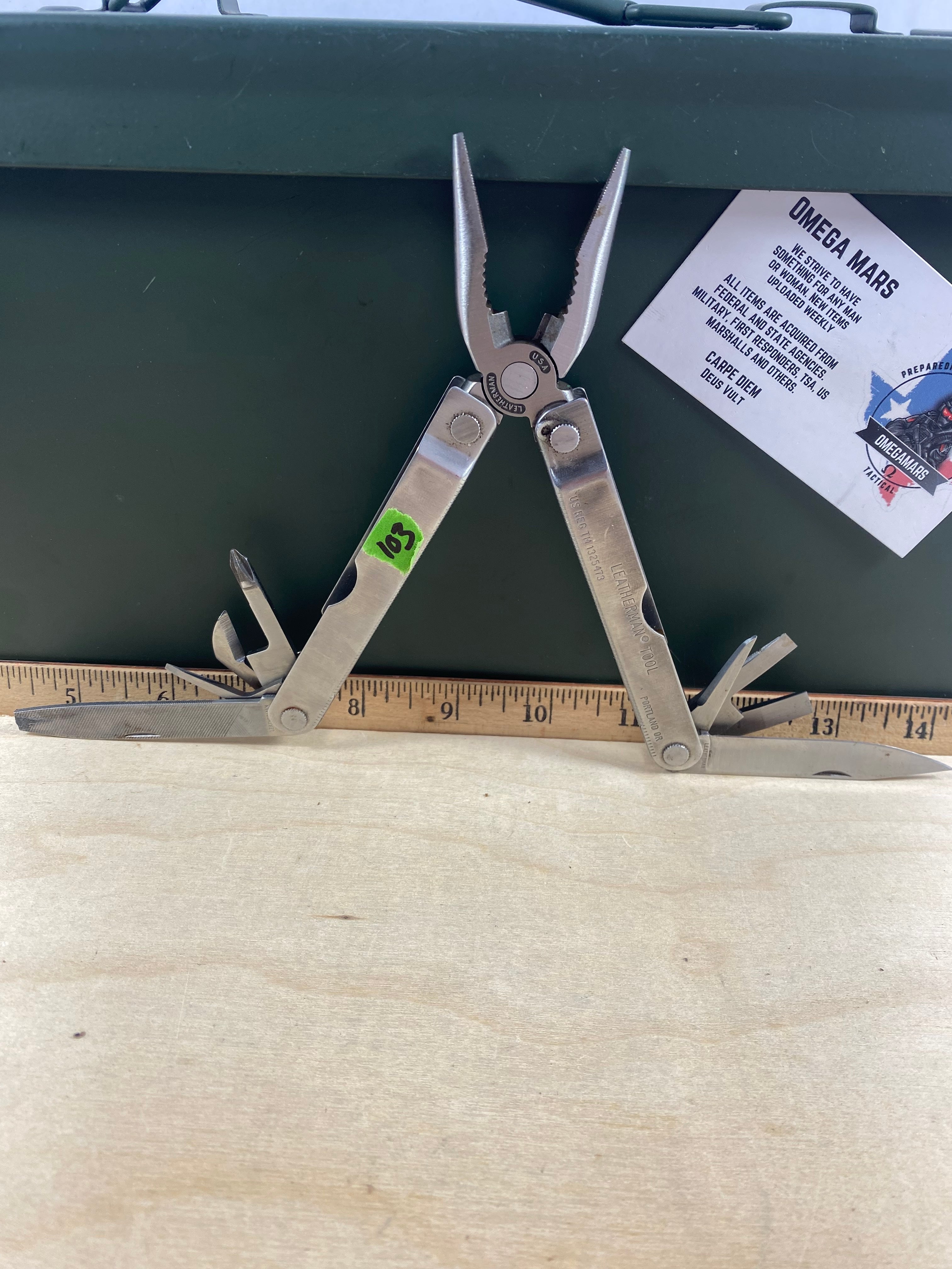 Leatherman PST #103. Light usage. Dirty. Possible rust and blade it may be resharpened. (0794-0694)