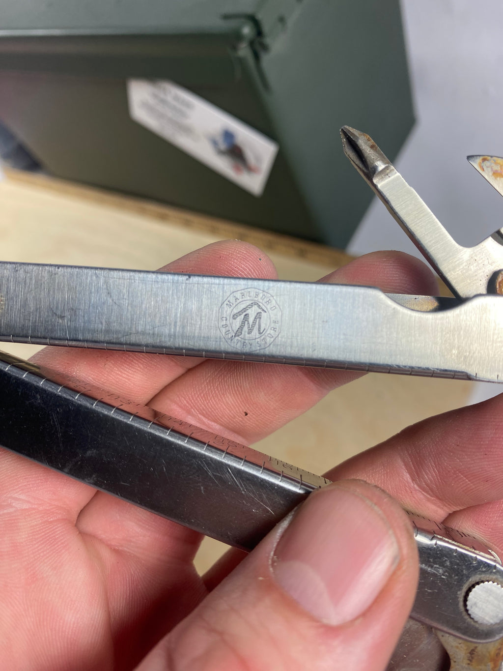 Leatherman PST #103. Light usage. Dirty. Possible rust and blade it may be resharpened. (0794-0694)