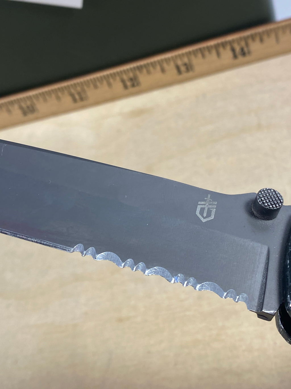 Gerber #2 Icon Tanto Liner Lock Knife (4.25" Gray Serr). Light usage