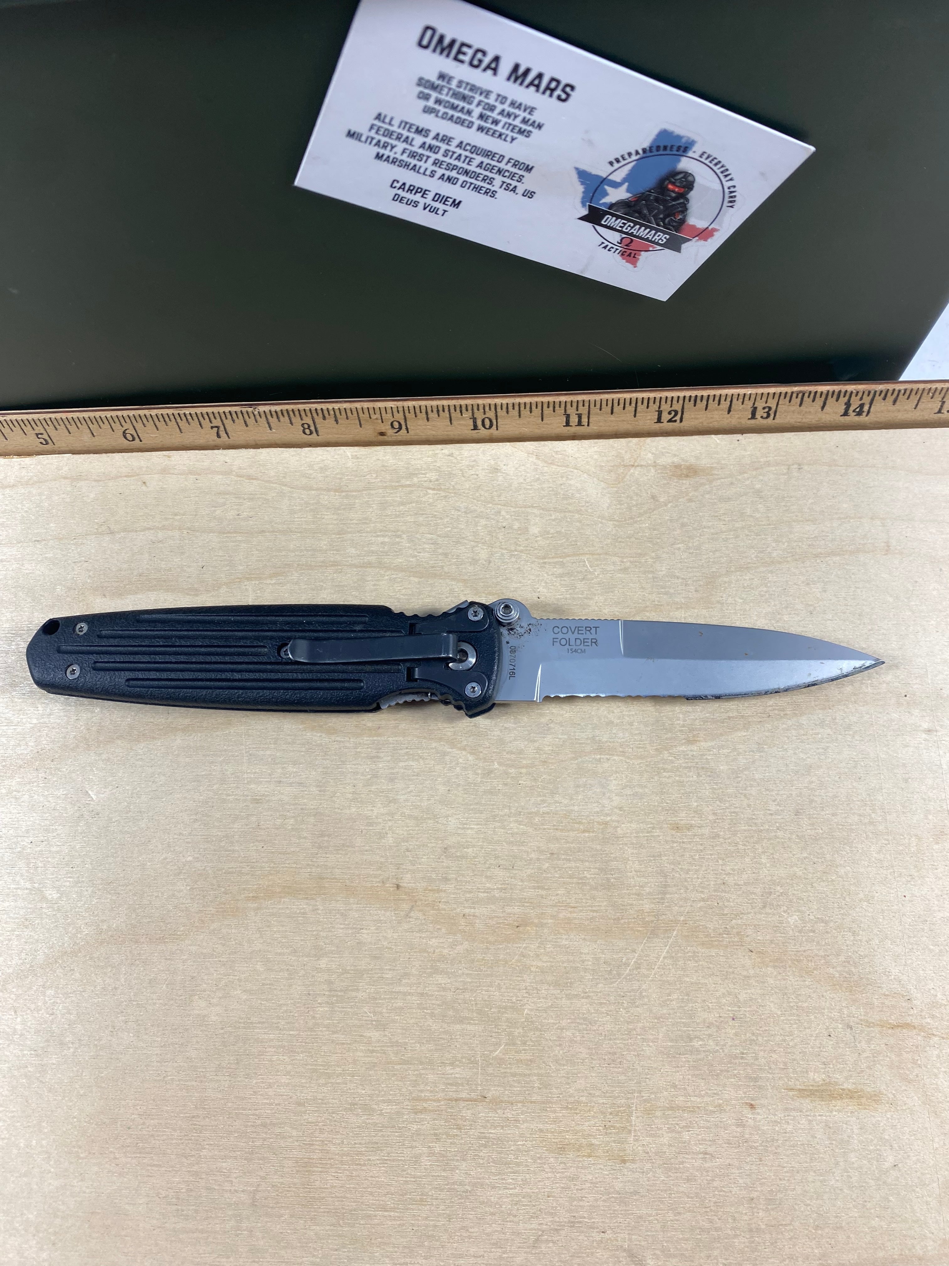 Gerber #14 Applegate Combat Folder Serrated. Light usage. Dirty