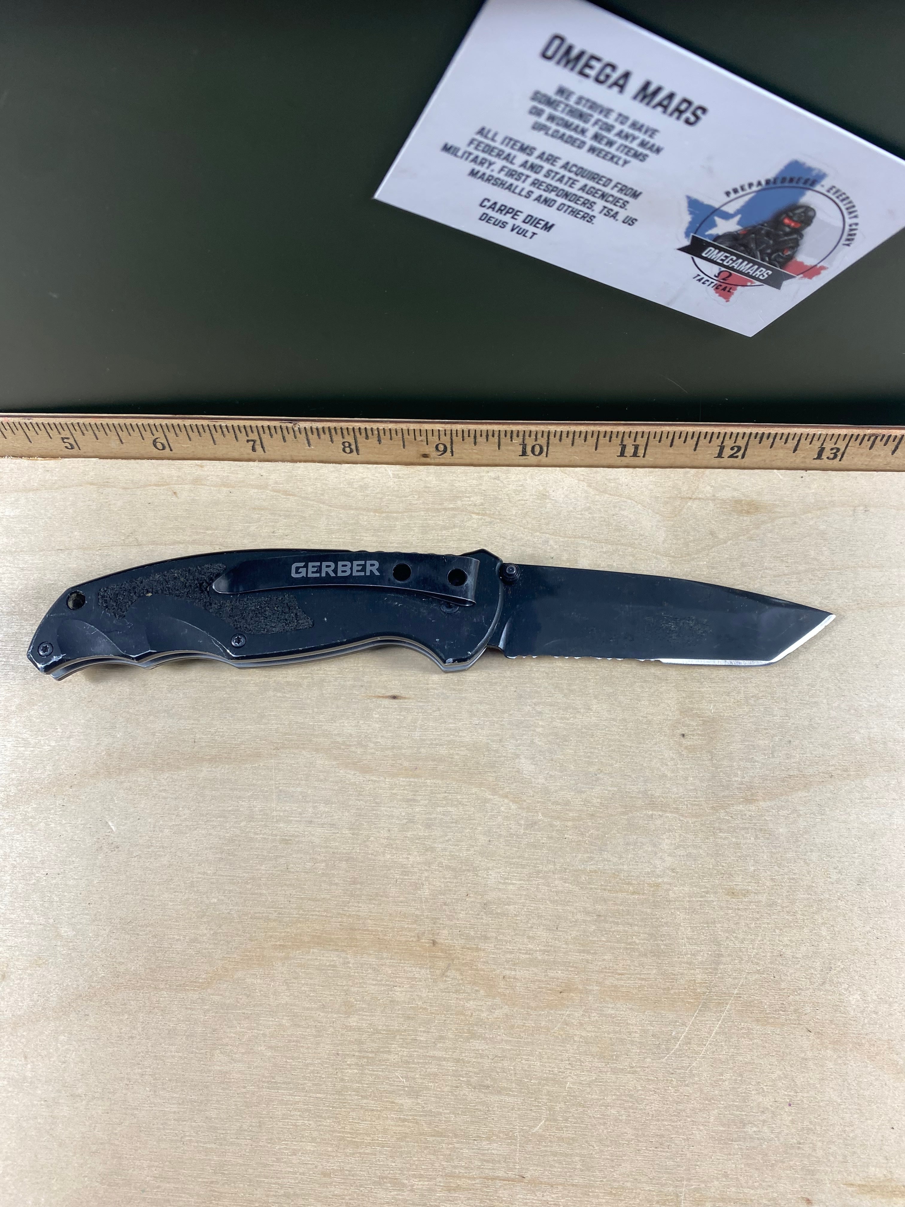 Gerber #24 Answer 3.25 Spring Assisted Tanto Knife. Light usage. Loose Blade. Dirty. DSCONTINUED. (MSRP $94.00 NEW)