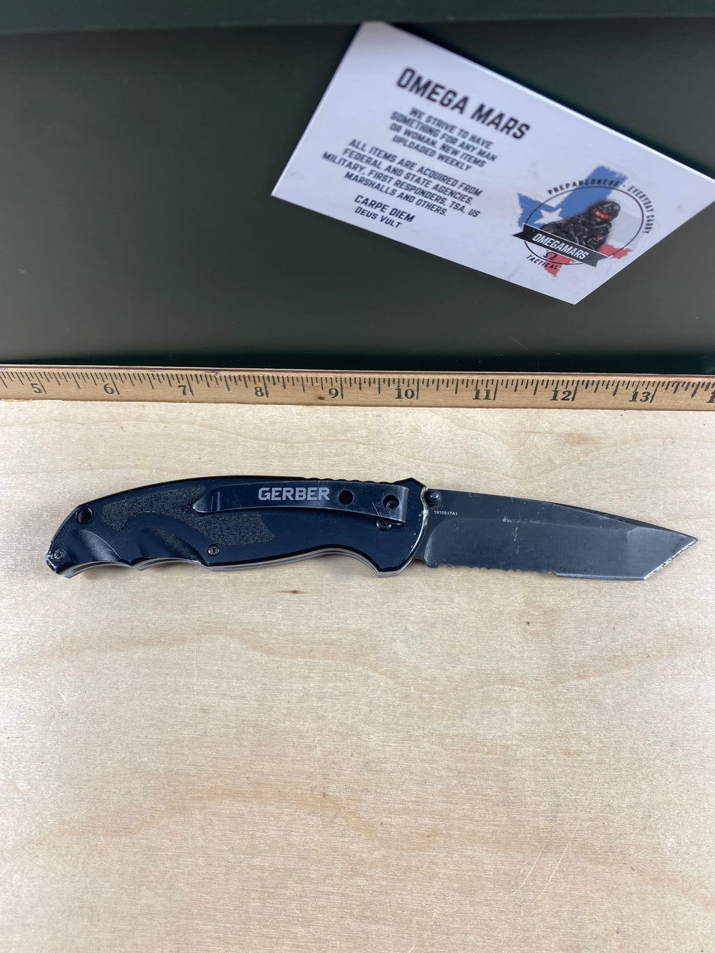 Gerber #29 Answer 3.25 Spring Assisted Tanto Knife. Light usage. Dirty. DISCONTINUED. (MSRP $94.00 NEW)