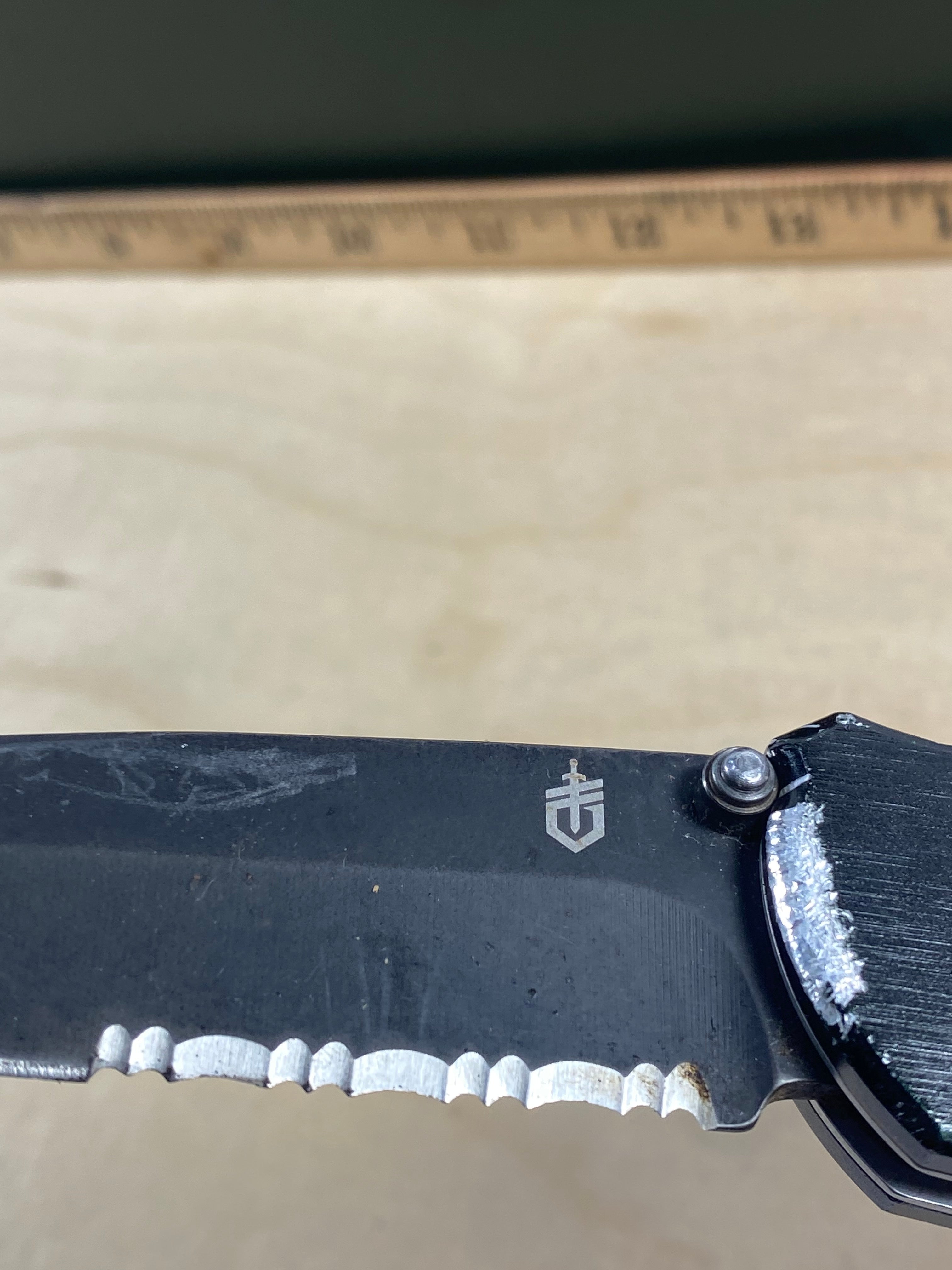Gerber #29 Answer 3.25 Spring Assisted Tanto Knife. Light usage. Dirty. DISCONTINUED. (MSRP $94.00 NEW)
