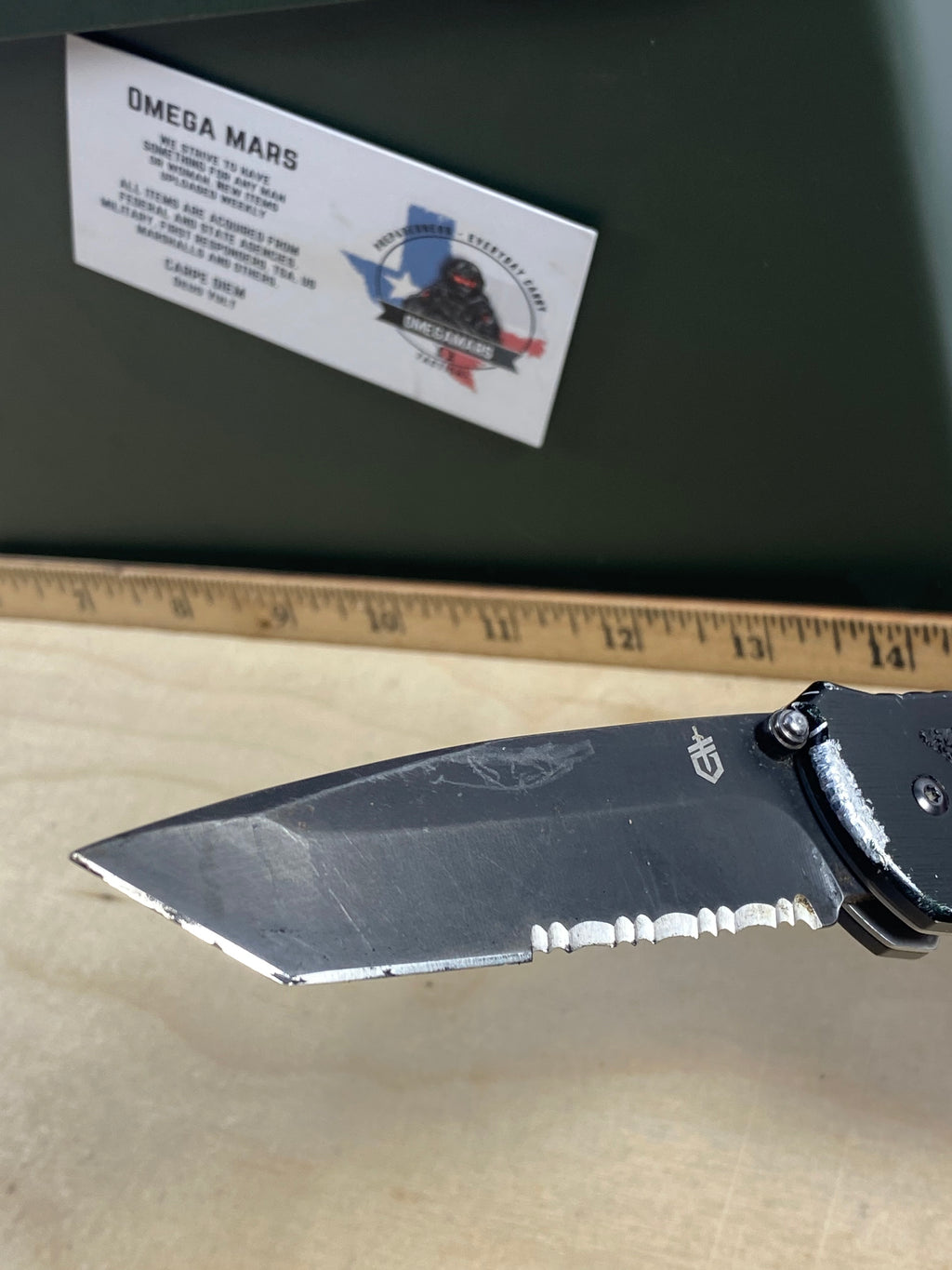 Gerber #29 Answer 3.25 Spring Assisted Tanto Knife. Light usage. Dirty. DISCONTINUED. (MSRP $94.00 NEW)