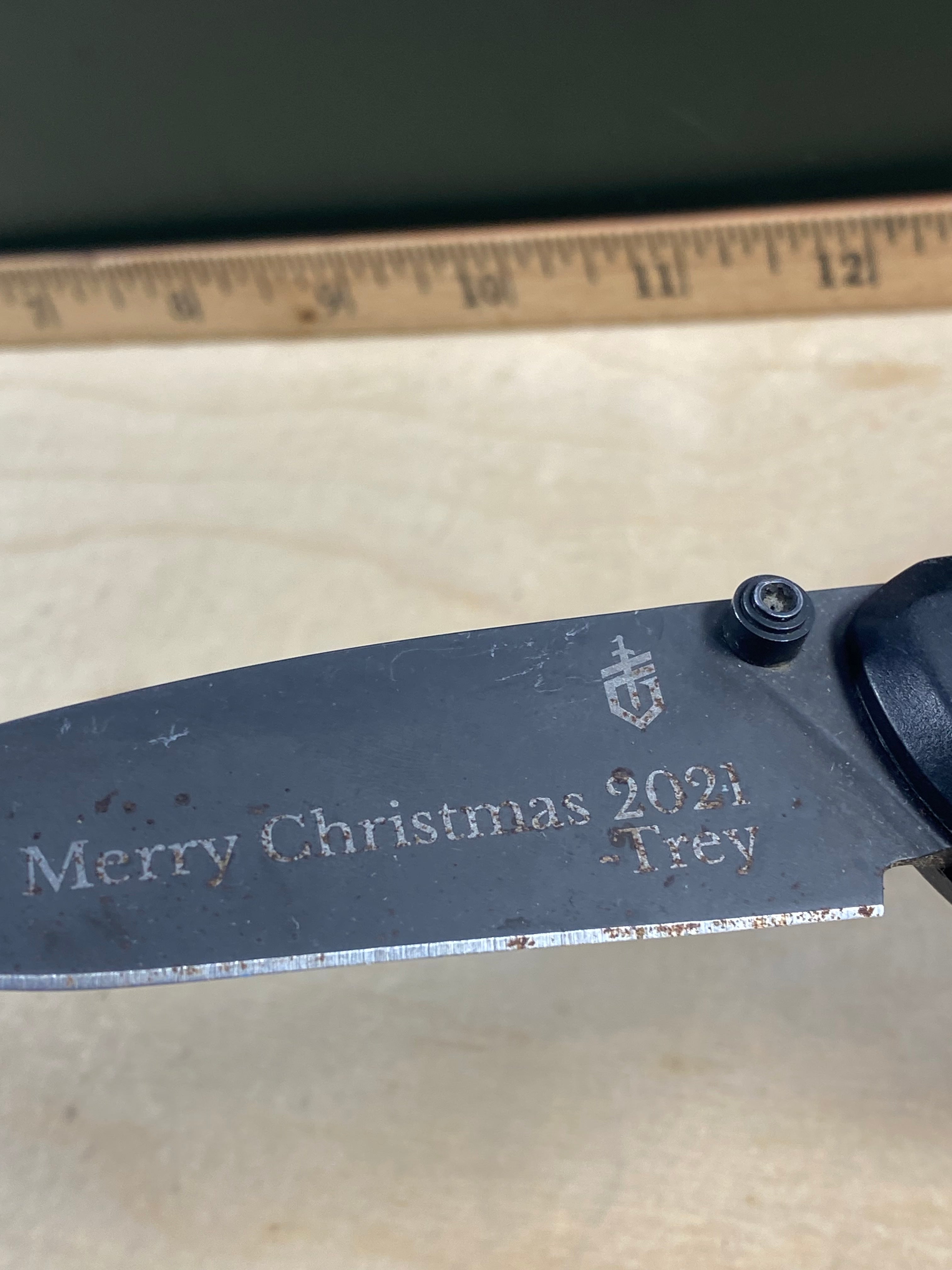 Gerber #34 Sedulo Pivot Lock Knife Black FRN. Light usage. Rust and dirty with customized blade.