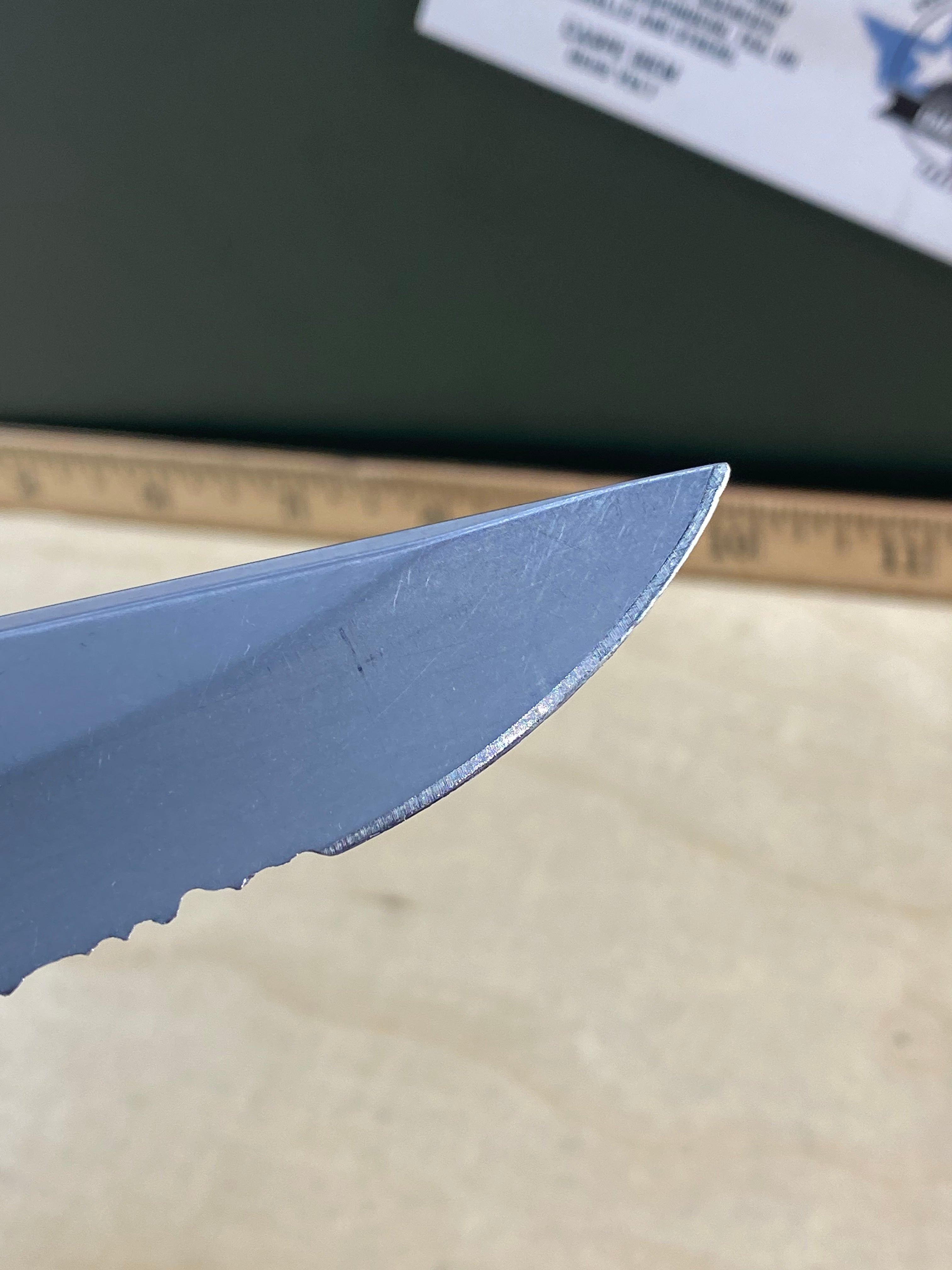 Gerber #42 450 EZ Out Pocket Knife Lockback combo Edge Blade. Light usage. Chip on blade.