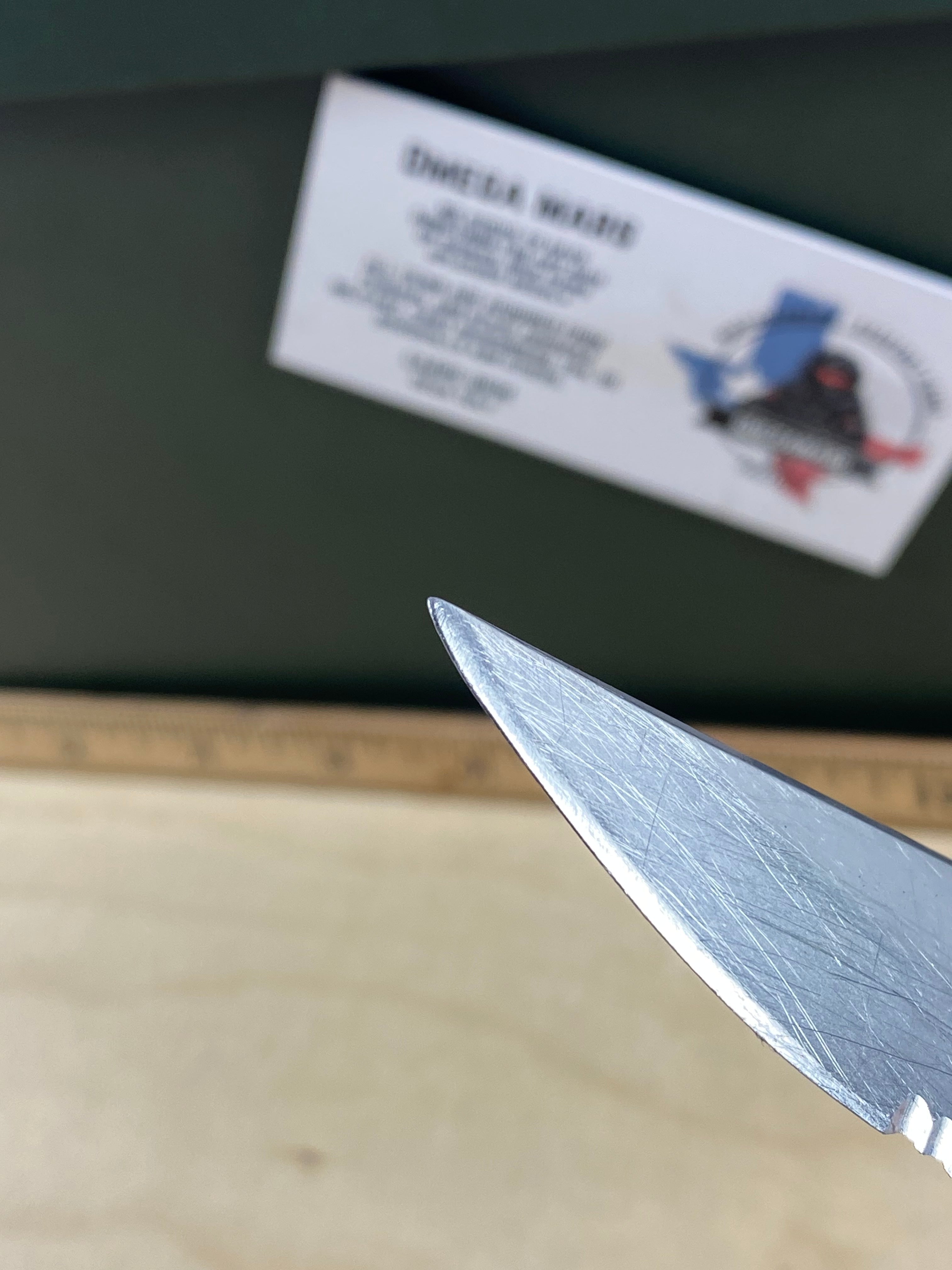 Gerber #46 450 EZ Out Pocket Knife Lockback combo Edge Blade. Light usage. Resharpened