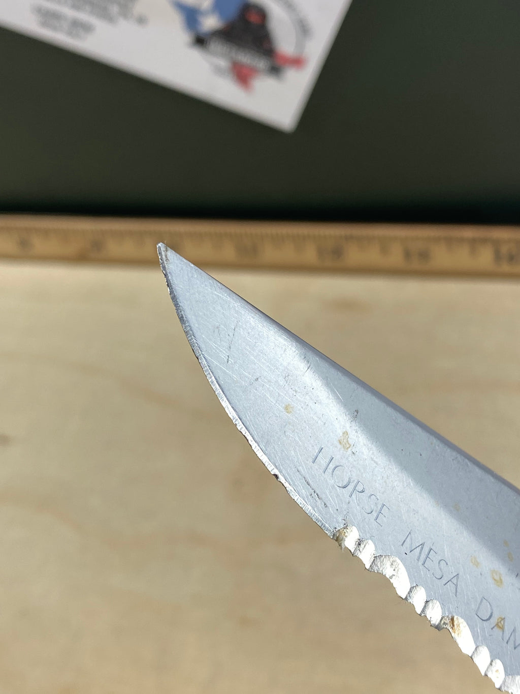 Gerber #59 450 EZ Out Pocket Knife Lockback combo Edge Blade. Light usage. Dirty and chips on blade.