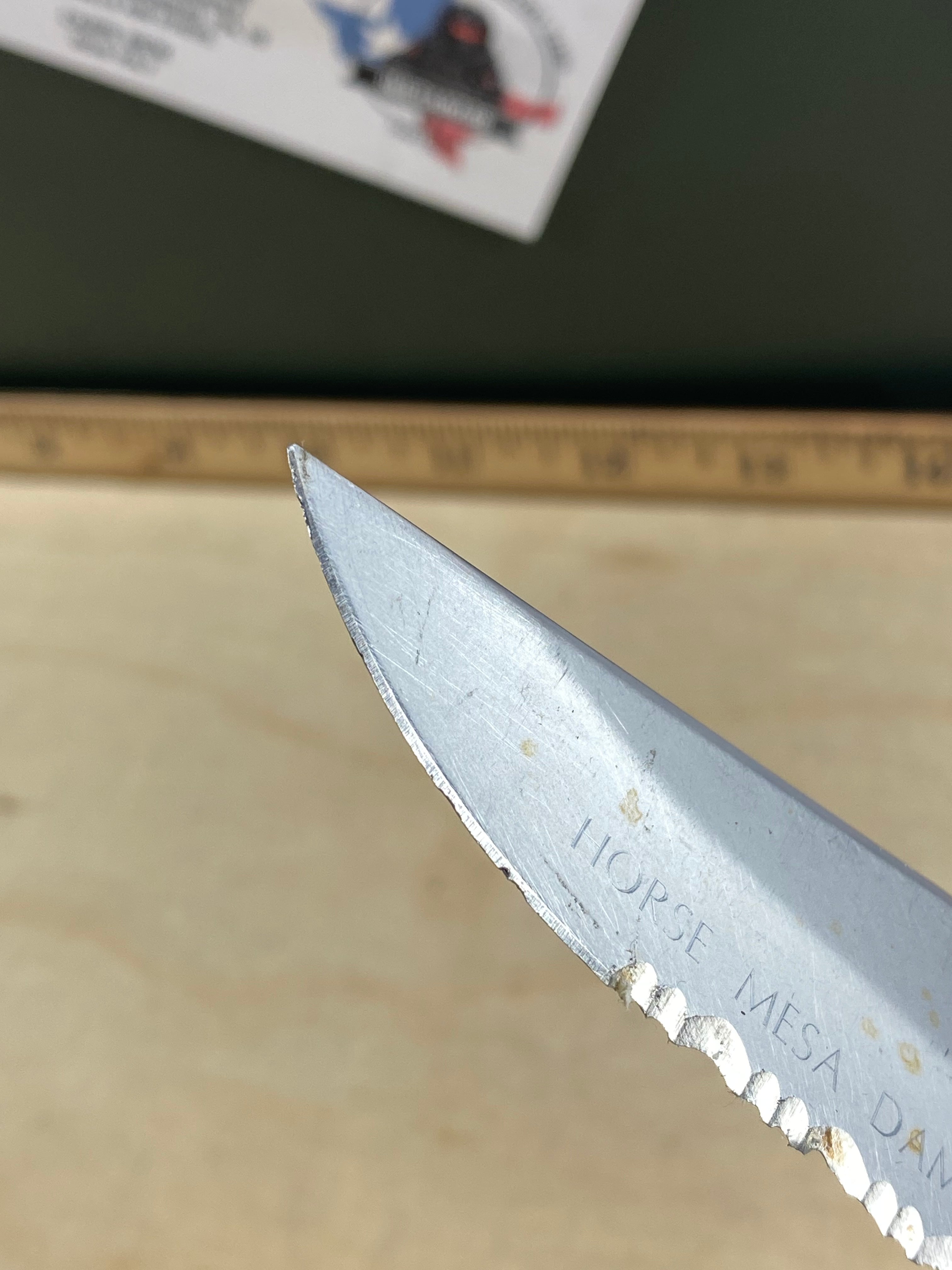 Gerber #59 450 EZ Out Pocket Knife Lockback combo Edge Blade. Light usage. Dirty and chips on blade.