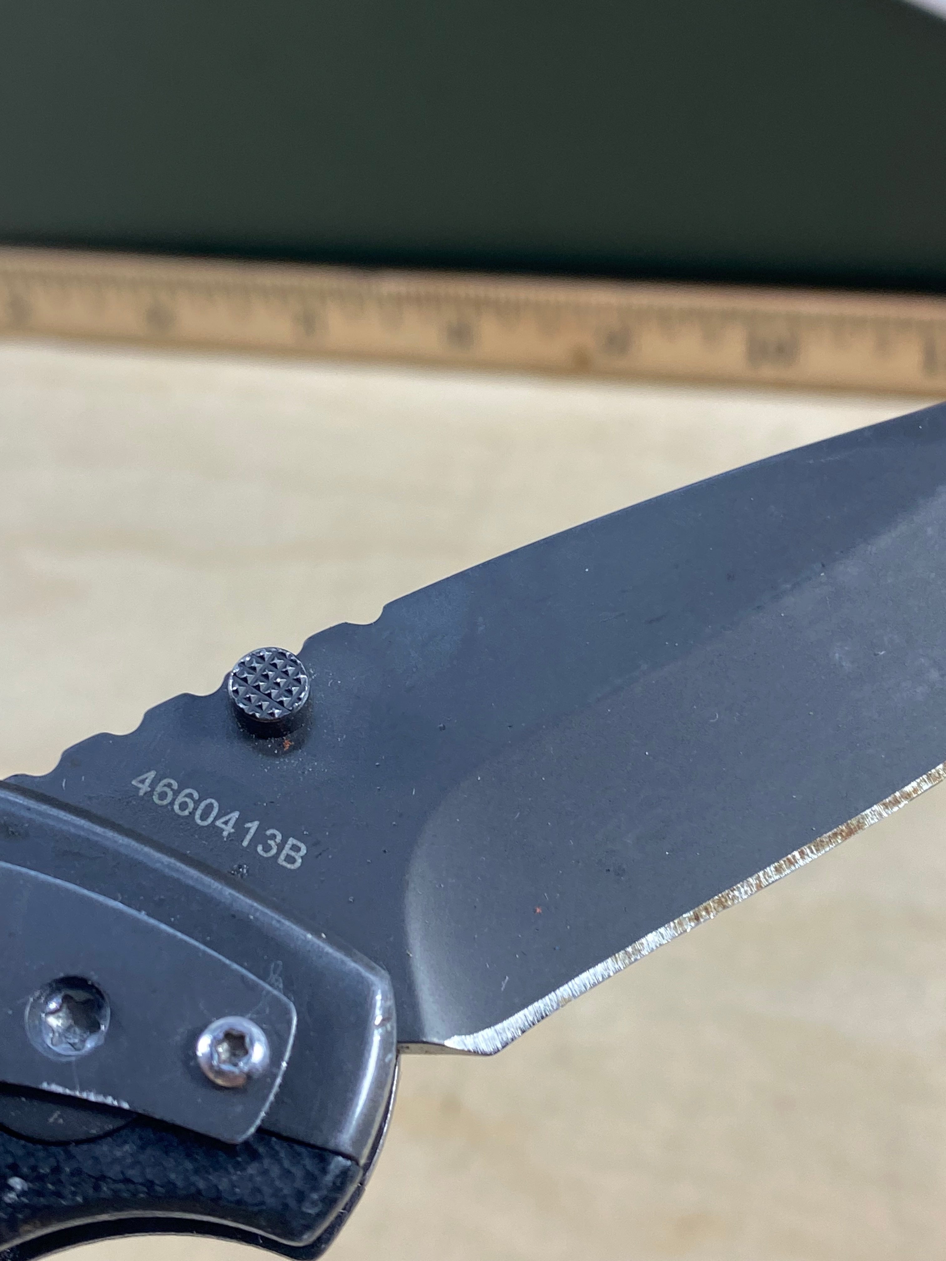 Gerber #96 Contrast Frame Lock Knife. Light usage. Resharpened. Chip on blade and dirty.