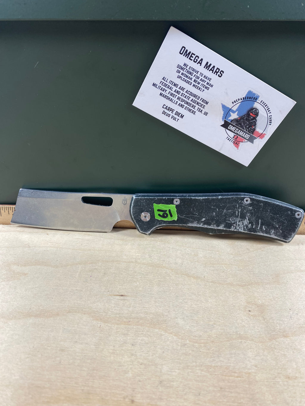 Gerber #61 FlatIron Cleaver Folding Knife. Light usage. (MSRP $52.00 NEW)