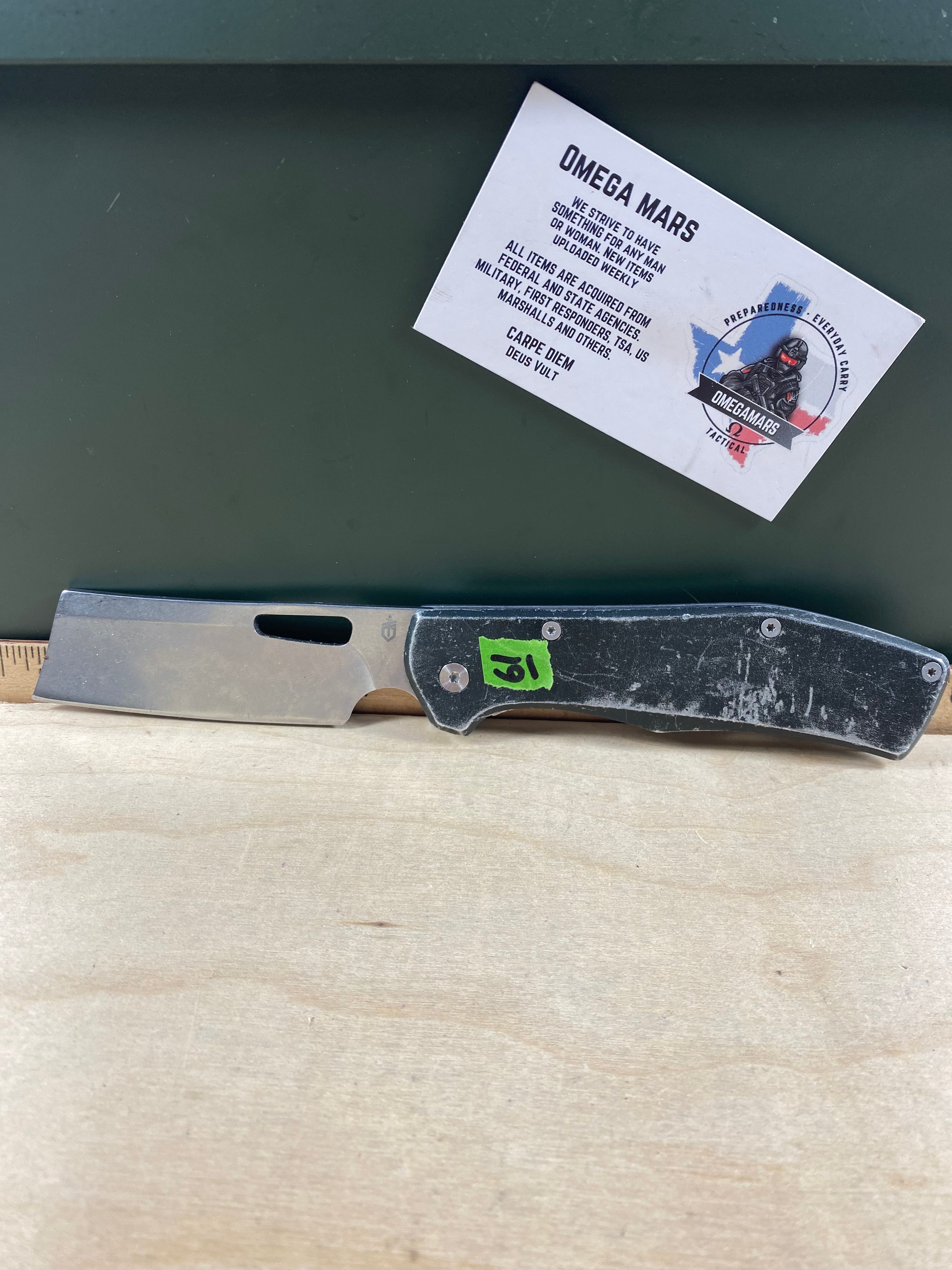 Gerber #61 FlatIron Cleaver Folding Knife. Light usage. (MSRP $52.00 NEW)