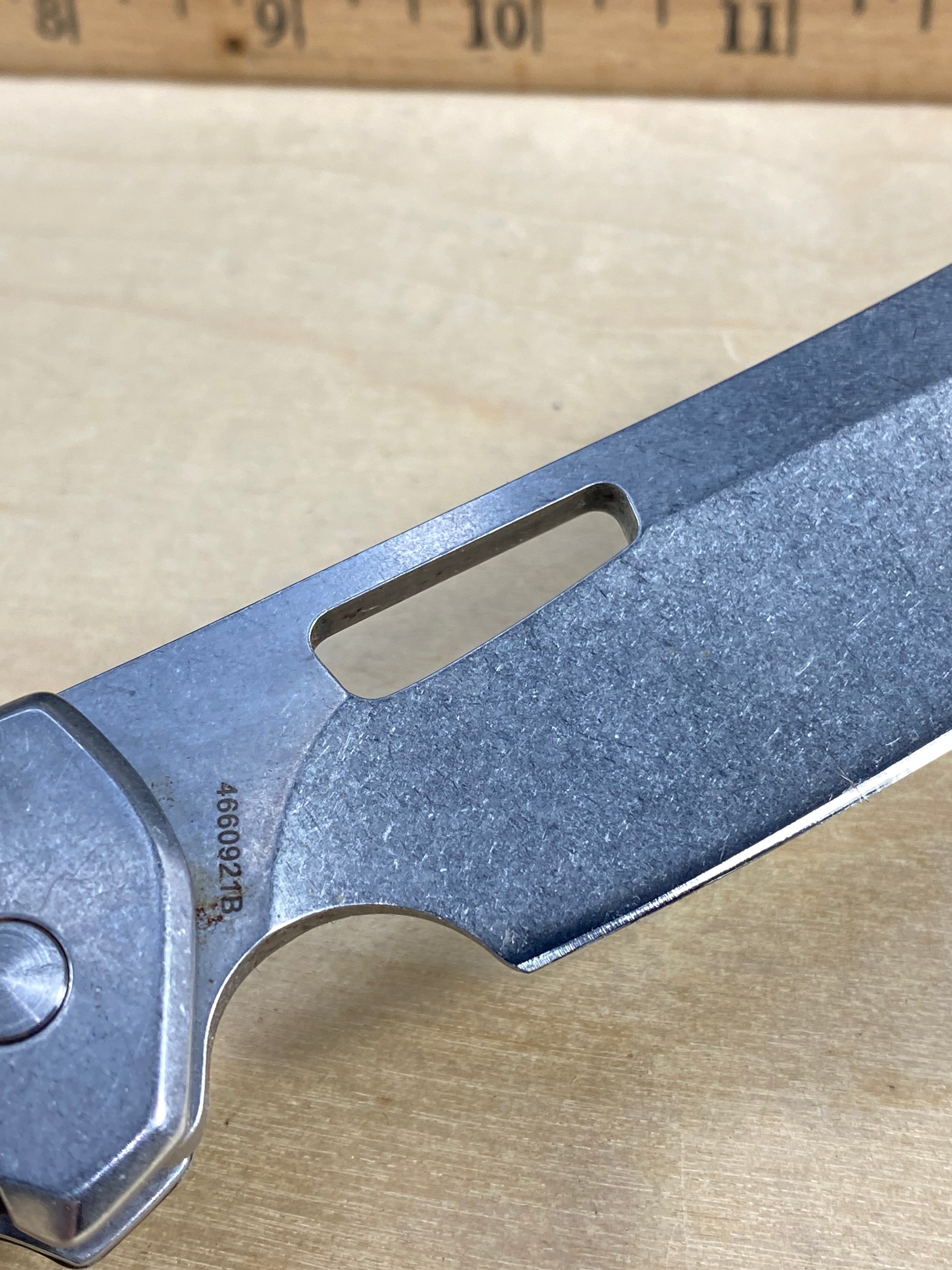 Gerber #64 FlatIron Cleaver Folding Knife. Light usage. Chip on Blade. (MSRP $52.00 NEW)