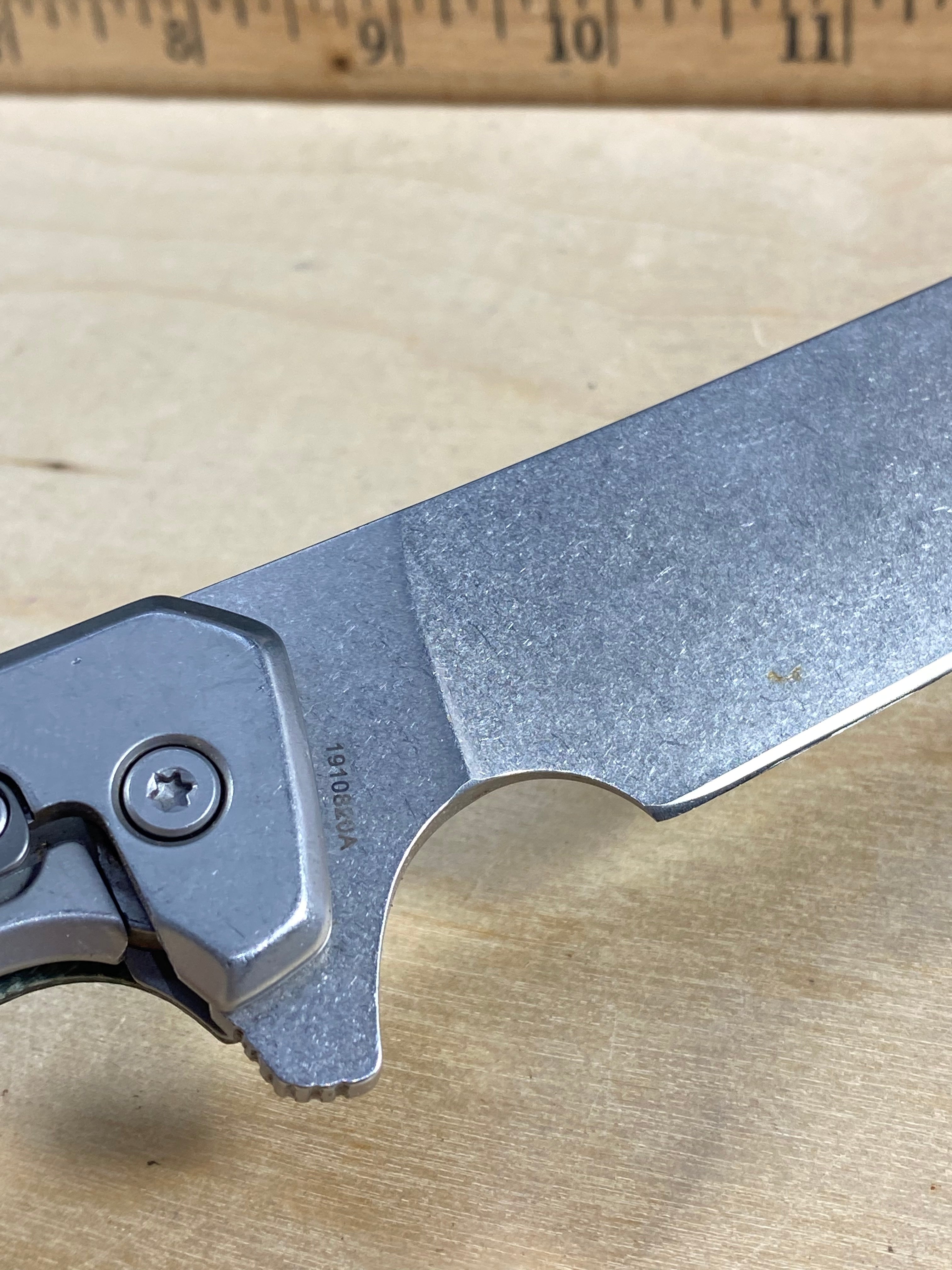 Gerber #69 FlatIron Cleaver Folding Knife with Micarta Handle. Light usage.