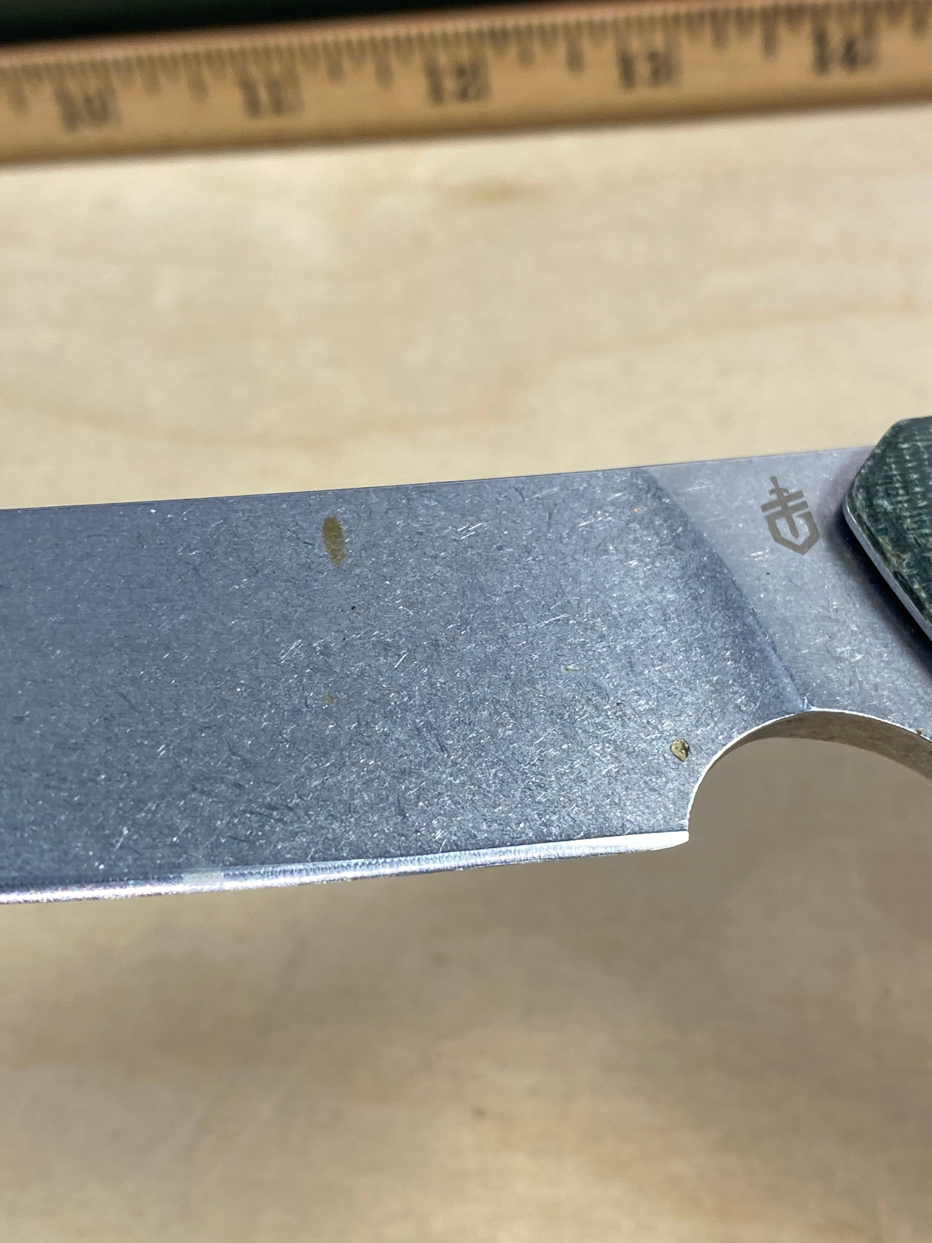 Gerber #69 FlatIron Cleaver Folding Knife with Micarta Handle. Light usage.