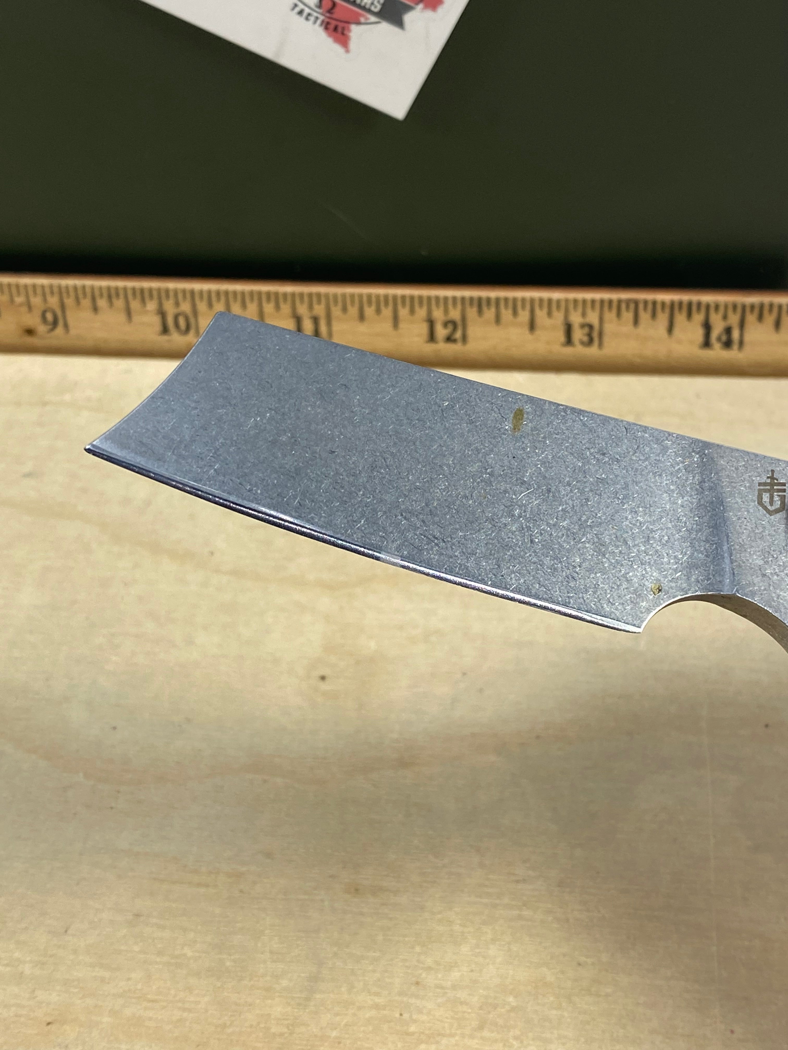 Gerber #69 FlatIron Cleaver Folding Knife with Micarta Handle. Light usage.