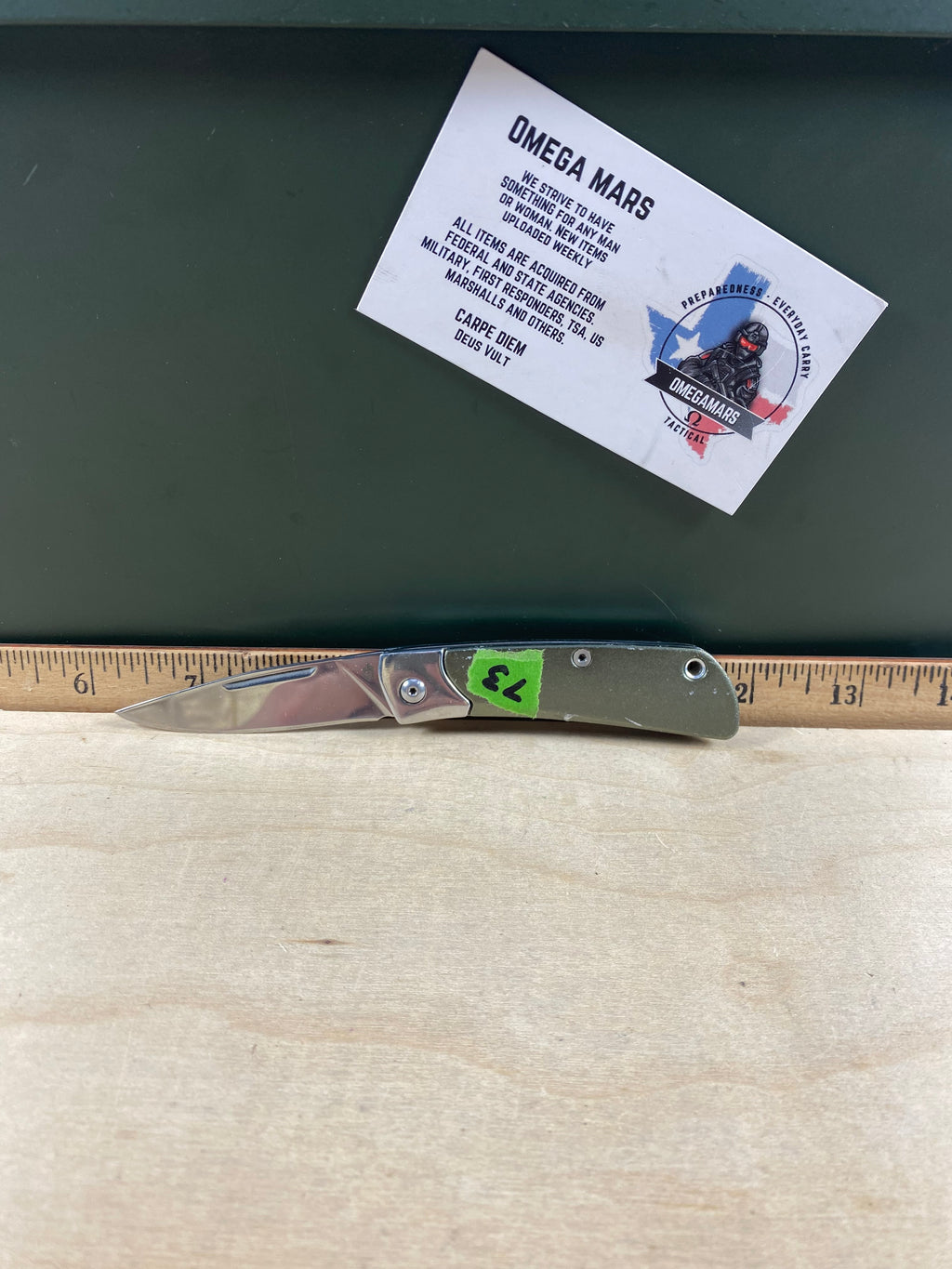 Gerber #73 Wingtip Slip Joint Pocket Knife Green. Light usage. Resharpened.