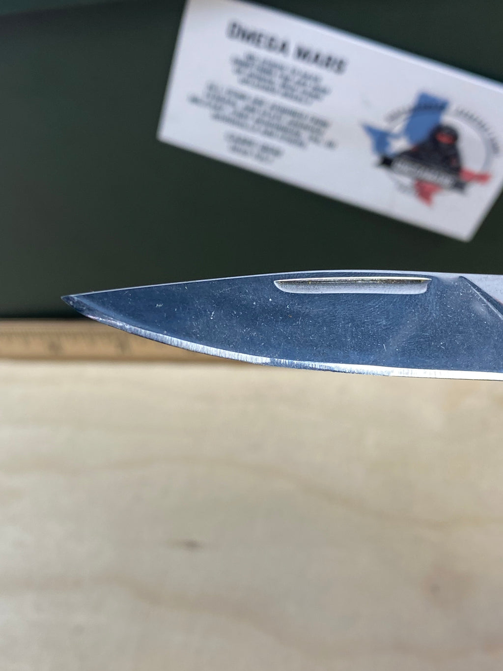 Gerber #73 Wingtip Slip Joint Pocket Knife Green. Light usage. Resharpened.