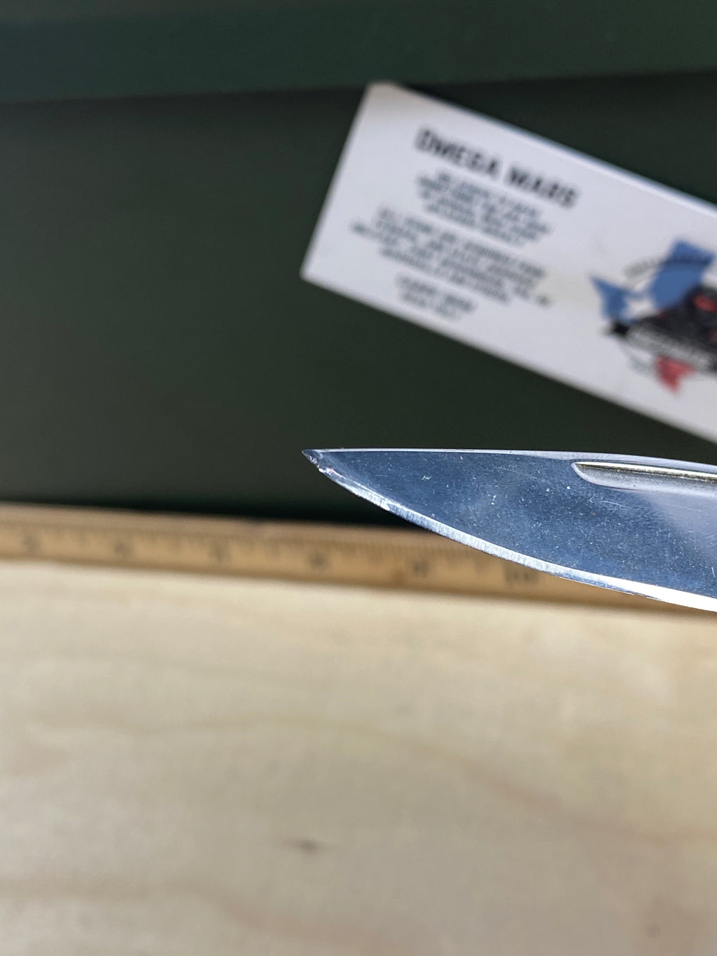 Gerber #73 Wingtip Slip Joint Pocket Knife Green. Light usage. Resharpened.