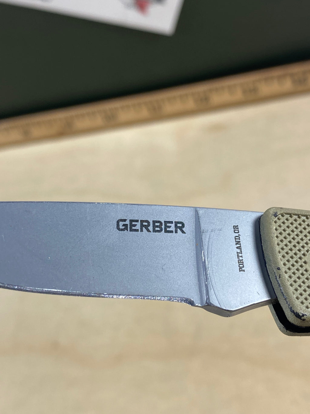Gerber #75 LST Folding Knife. Light usage. Resharpened and Rare handle color.