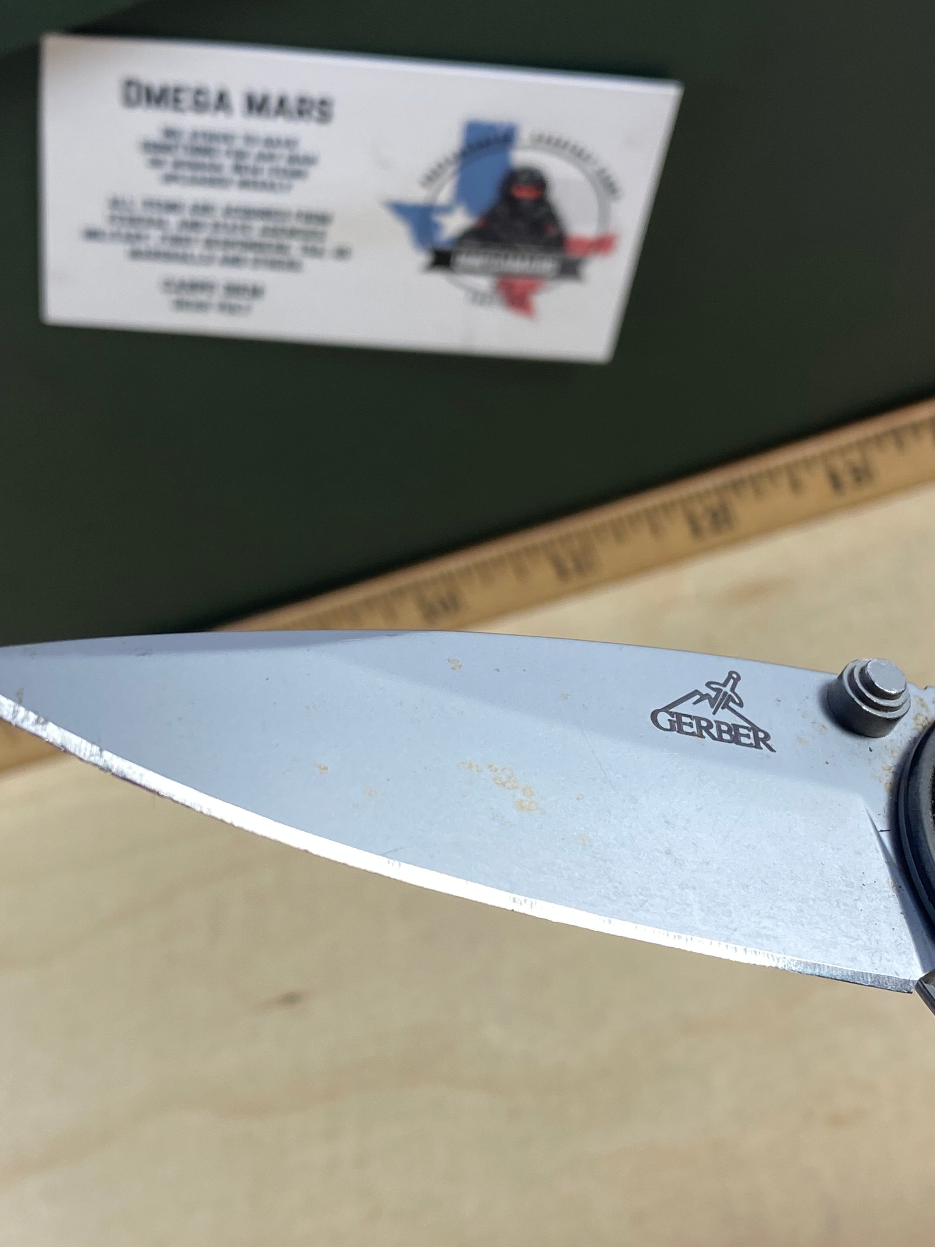 Gerber #109 Remix. Seems to be an old version. Light usage. dirty and chips on blade.