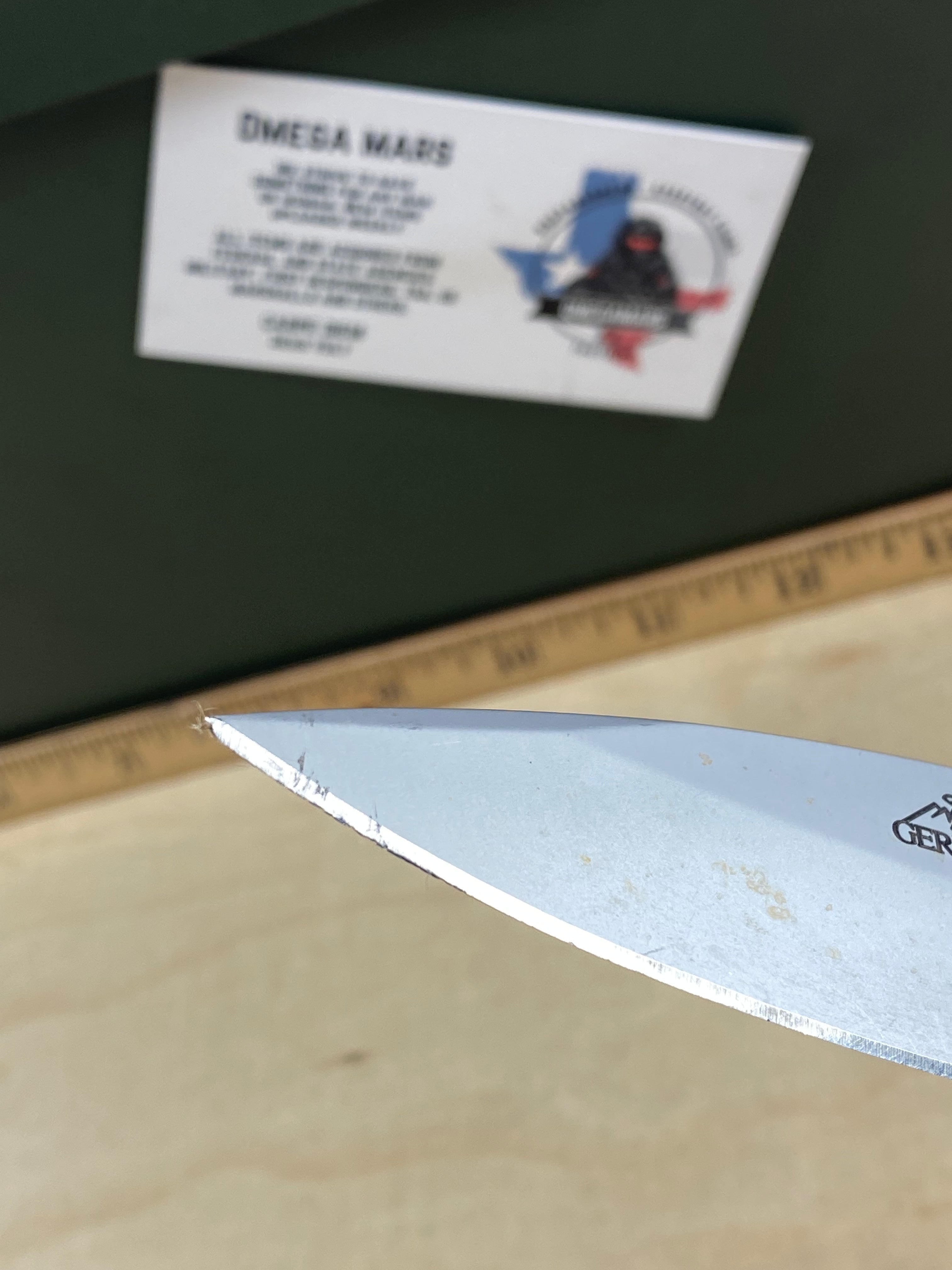 Gerber #109 Remix. Seems to be an old version. Light usage. dirty and chips on blade.