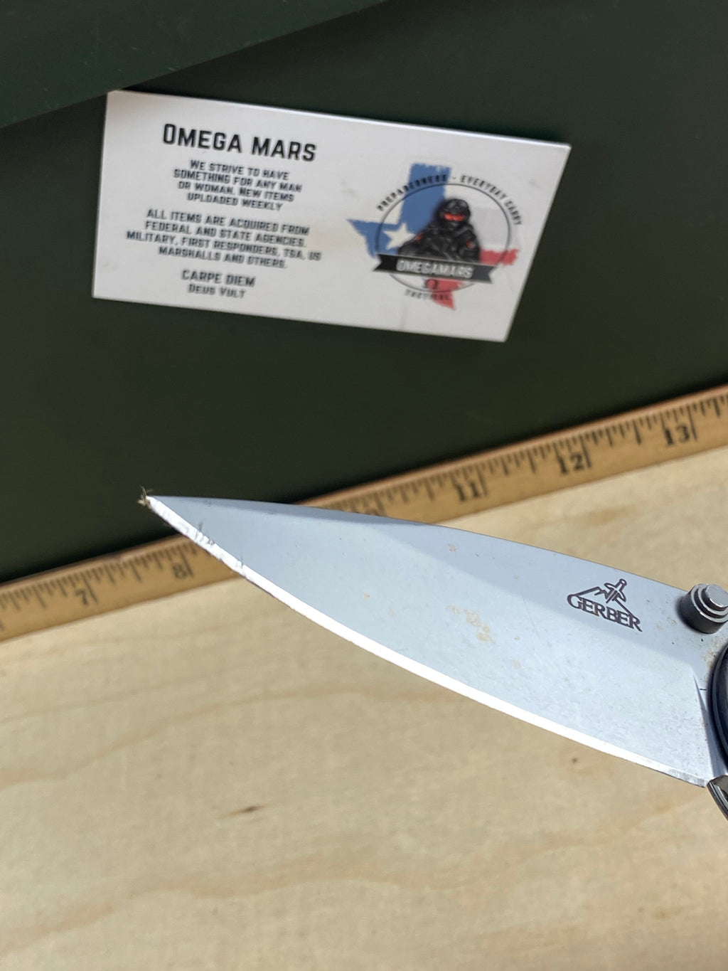 Gerber #109 Remix. Seems to be an old version. Light usage. dirty and chips on blade.
